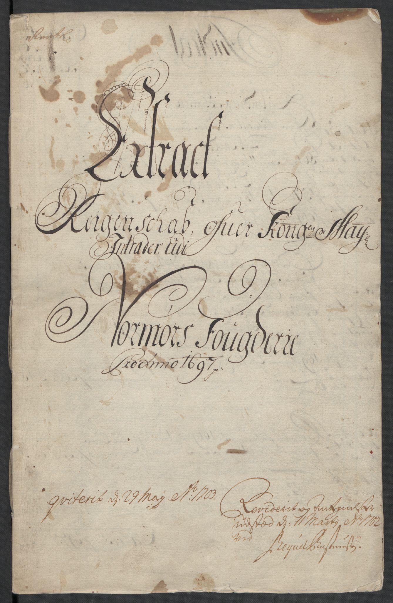Rentekammeret inntil 1814, Reviderte regnskaper, Fogderegnskap, RA/EA-4092/R56/L3737: Fogderegnskap Nordmøre, 1697-1698, p. 4