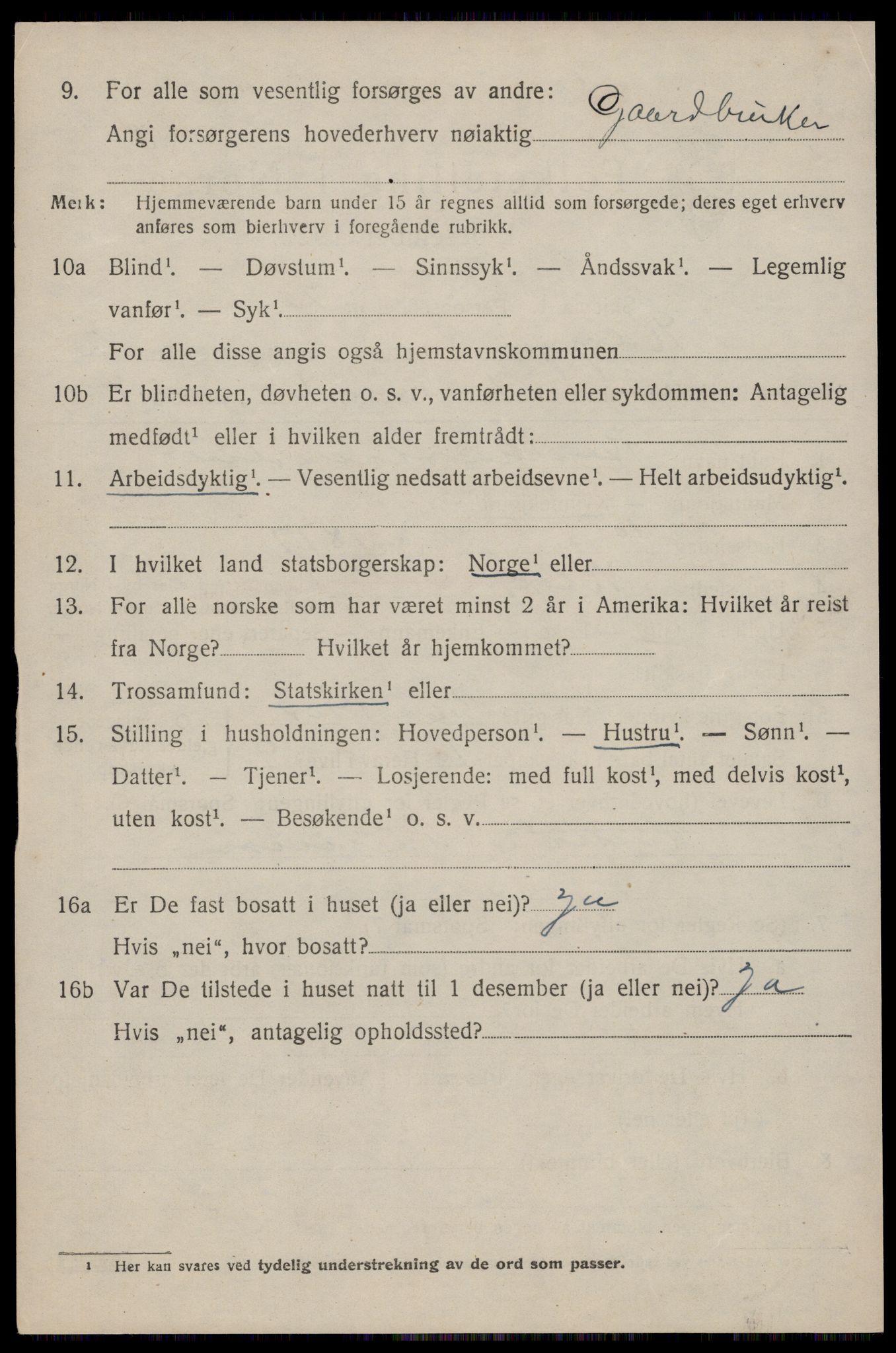 SAST, 1920 census for Klepp, 1920, p. 2583