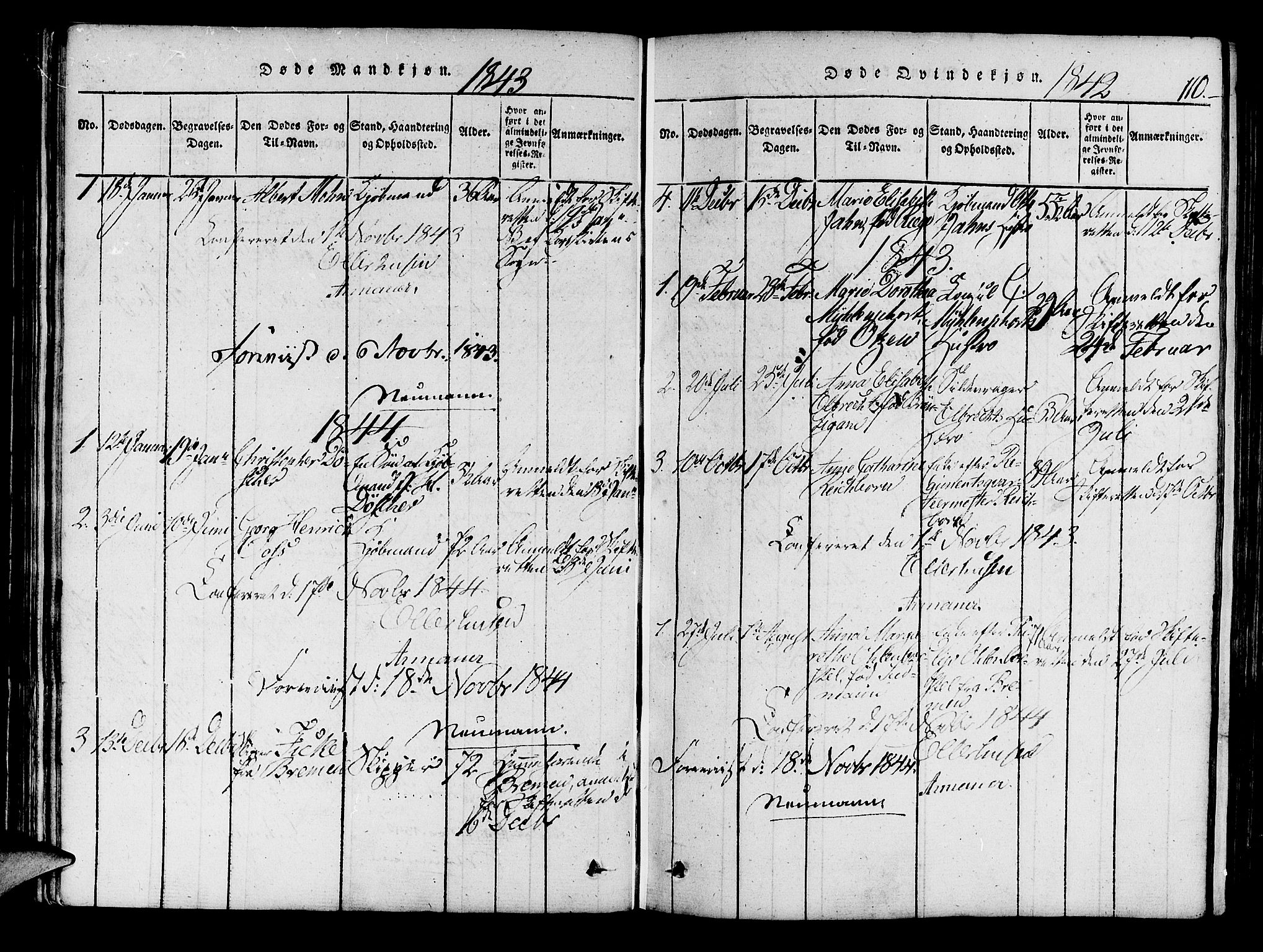 Mariakirken Sokneprestembete, SAB/A-76901/H/Haa/L0005: Parish register (official) no. A 5, 1815-1845, p. 110