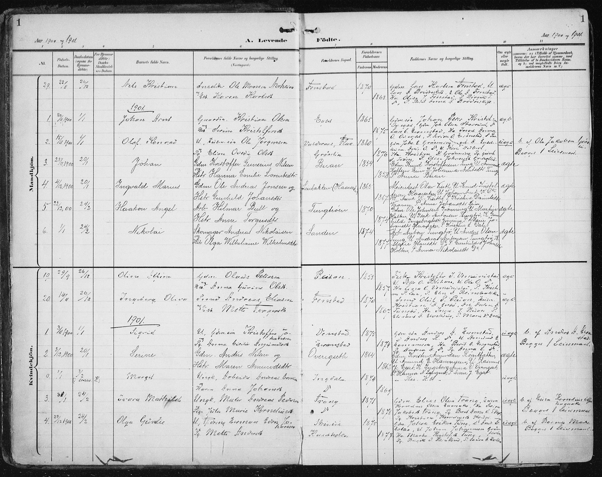 Ministerialprotokoller, klokkerbøker og fødselsregistre - Sør-Trøndelag, SAT/A-1456/646/L0616: Parish register (official) no. 646A14, 1900-1918, p. 1