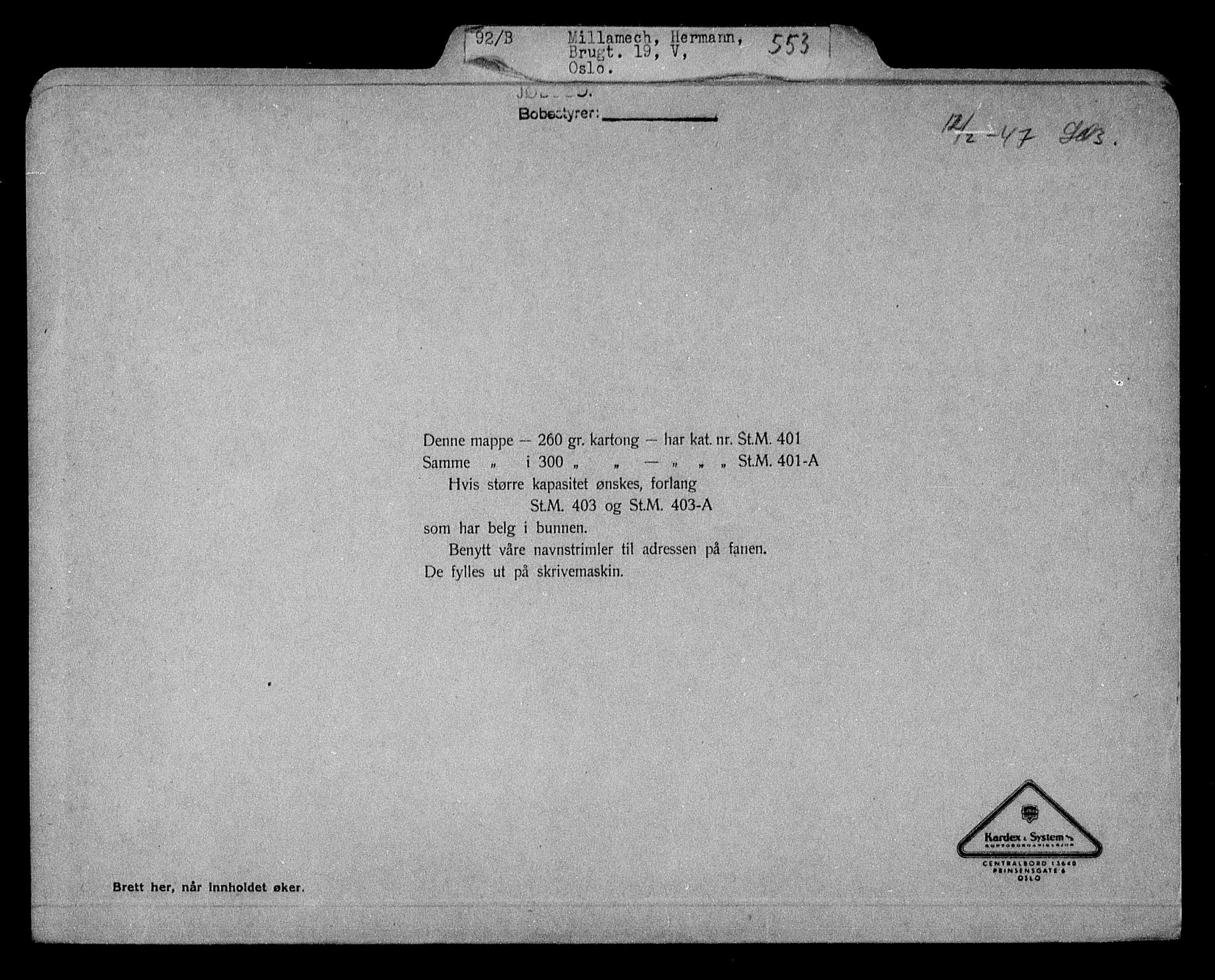 Justisdepartementet, Tilbakeføringskontoret for inndratte formuer, AV/RA-S-1564/H/Hc/Hcc/L0964: --, 1945-1947, p. 870