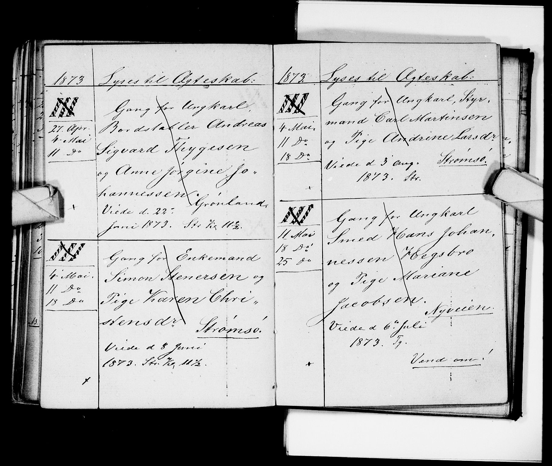 Strømsø kirkebøker, AV/SAKO-A-246/H/Ha/L0003: Banns register no. 3, 1866-1874