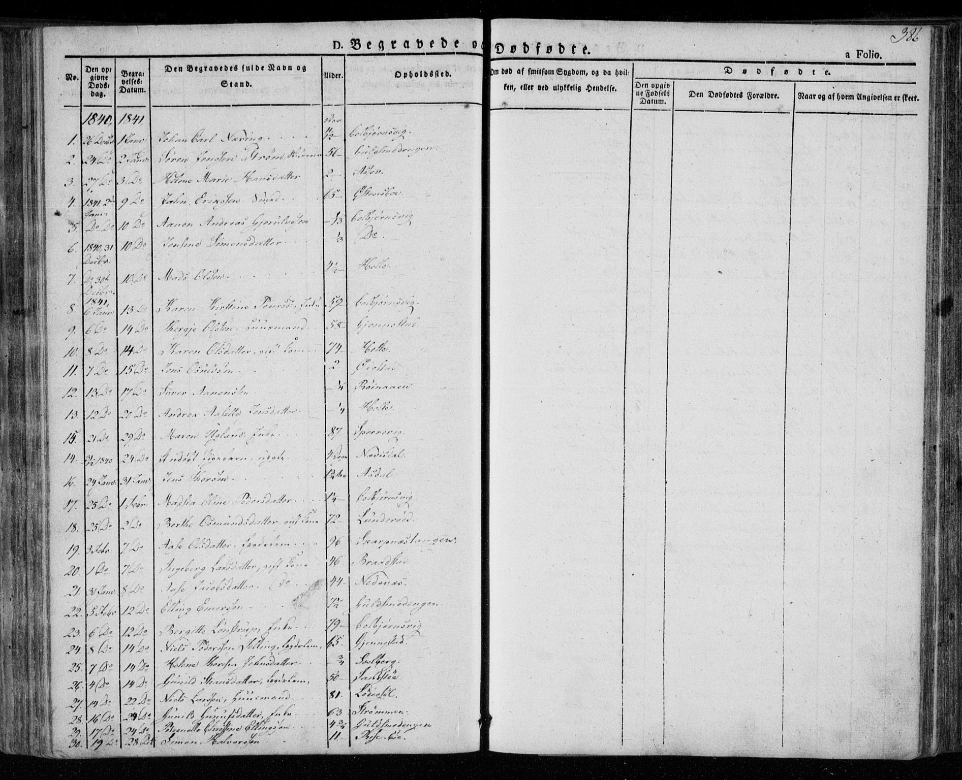 Øyestad sokneprestkontor, AV/SAK-1111-0049/F/Fa/L0013: Parish register (official) no. A 13, 1827-1842, p. 386