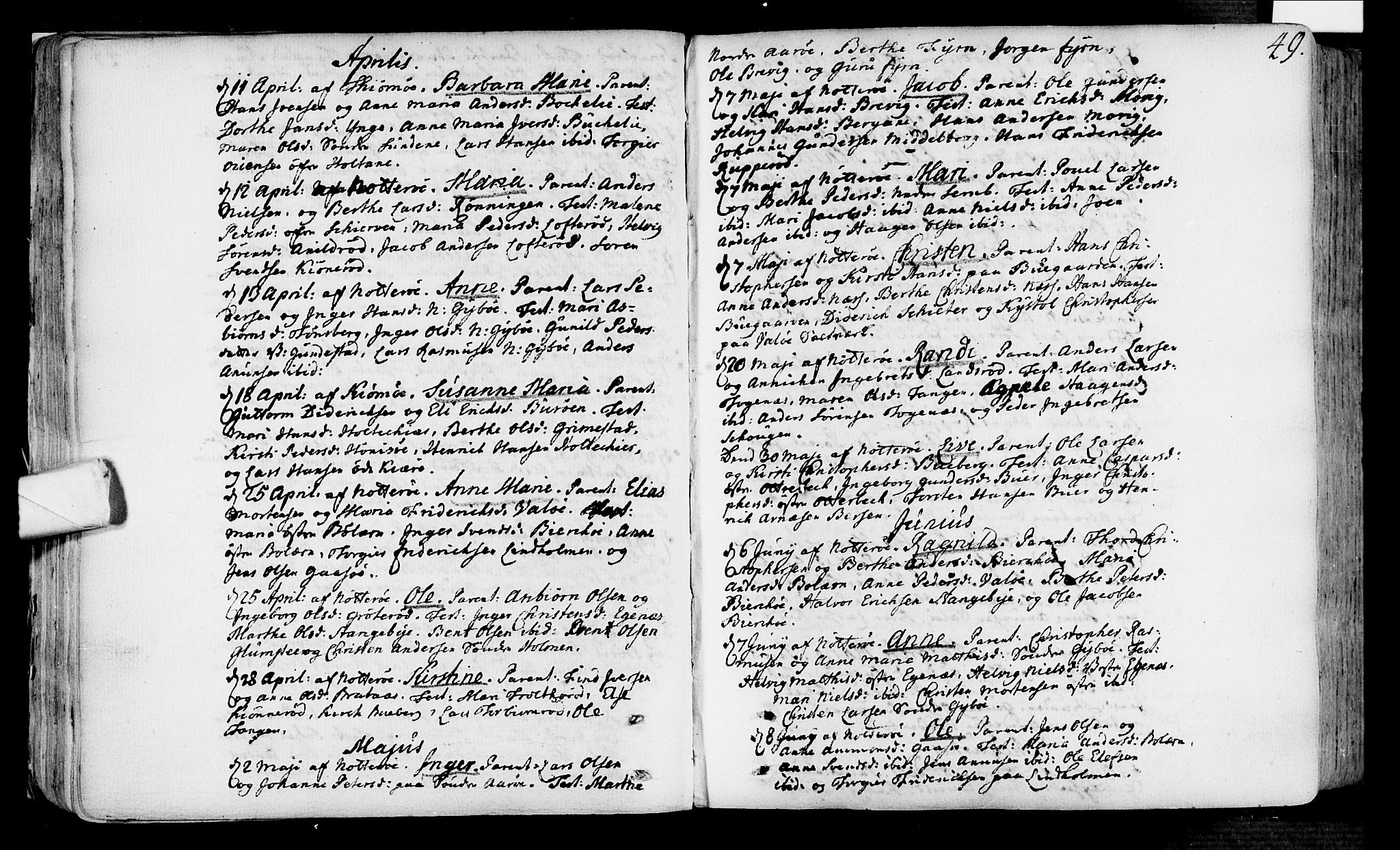Nøtterøy kirkebøker, SAKO/A-354/F/Fa/L0002: Parish register (official) no. I 2, 1738-1790, p. 49