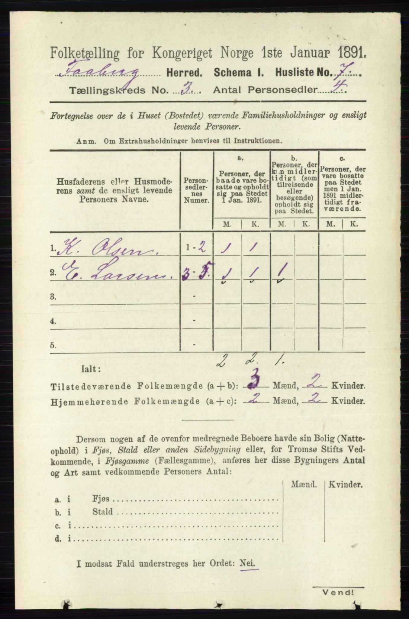 RA, 1891 census for 0524 Fåberg, 1891, p. 807