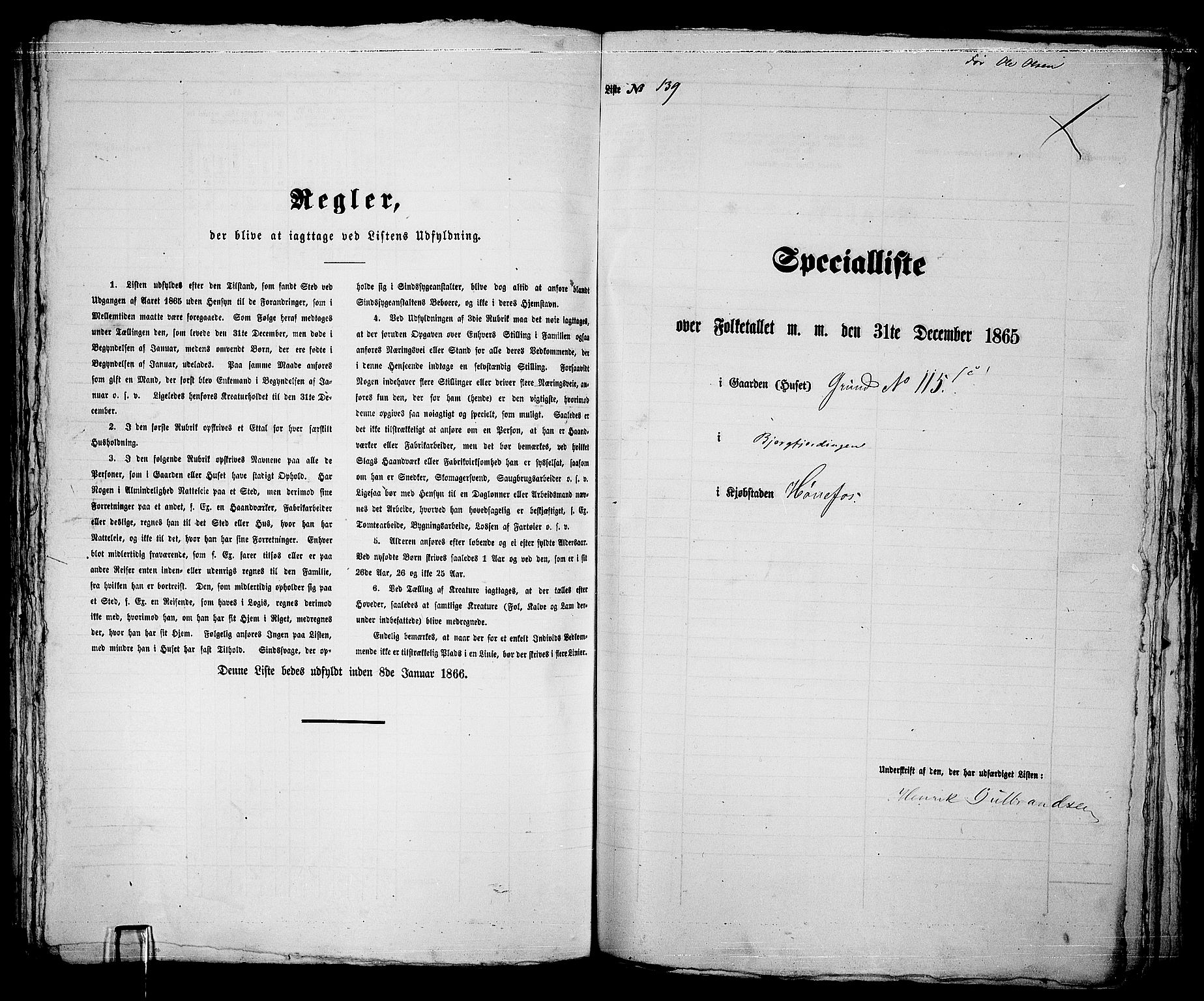 RA, 1865 census for Norderhov/Hønefoss, 1865, p. 264