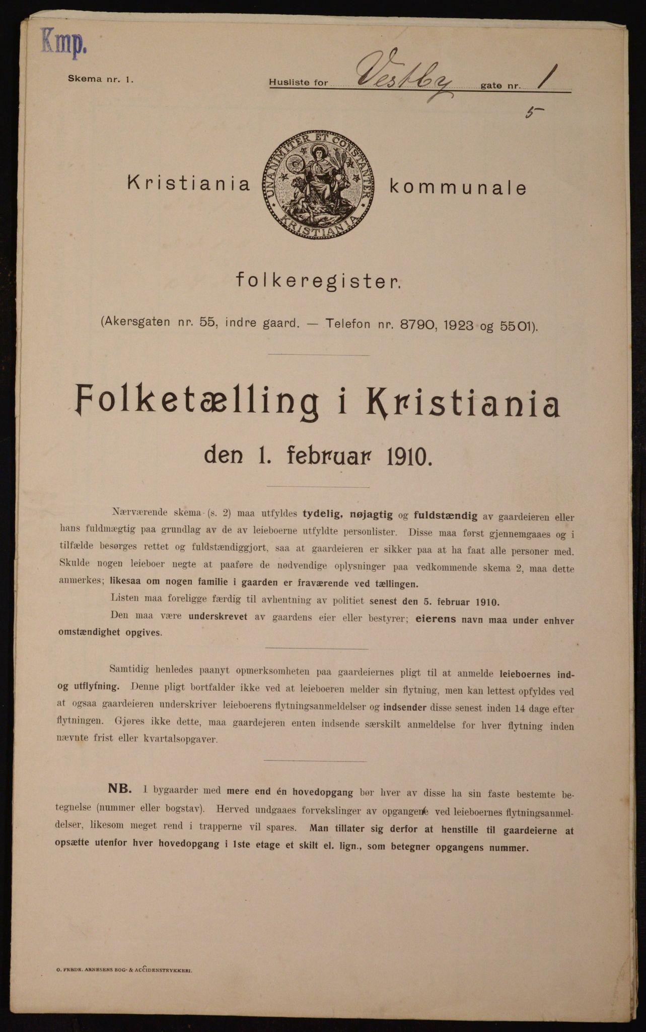 OBA, Municipal Census 1910 for Kristiania, 1910, p. 115937