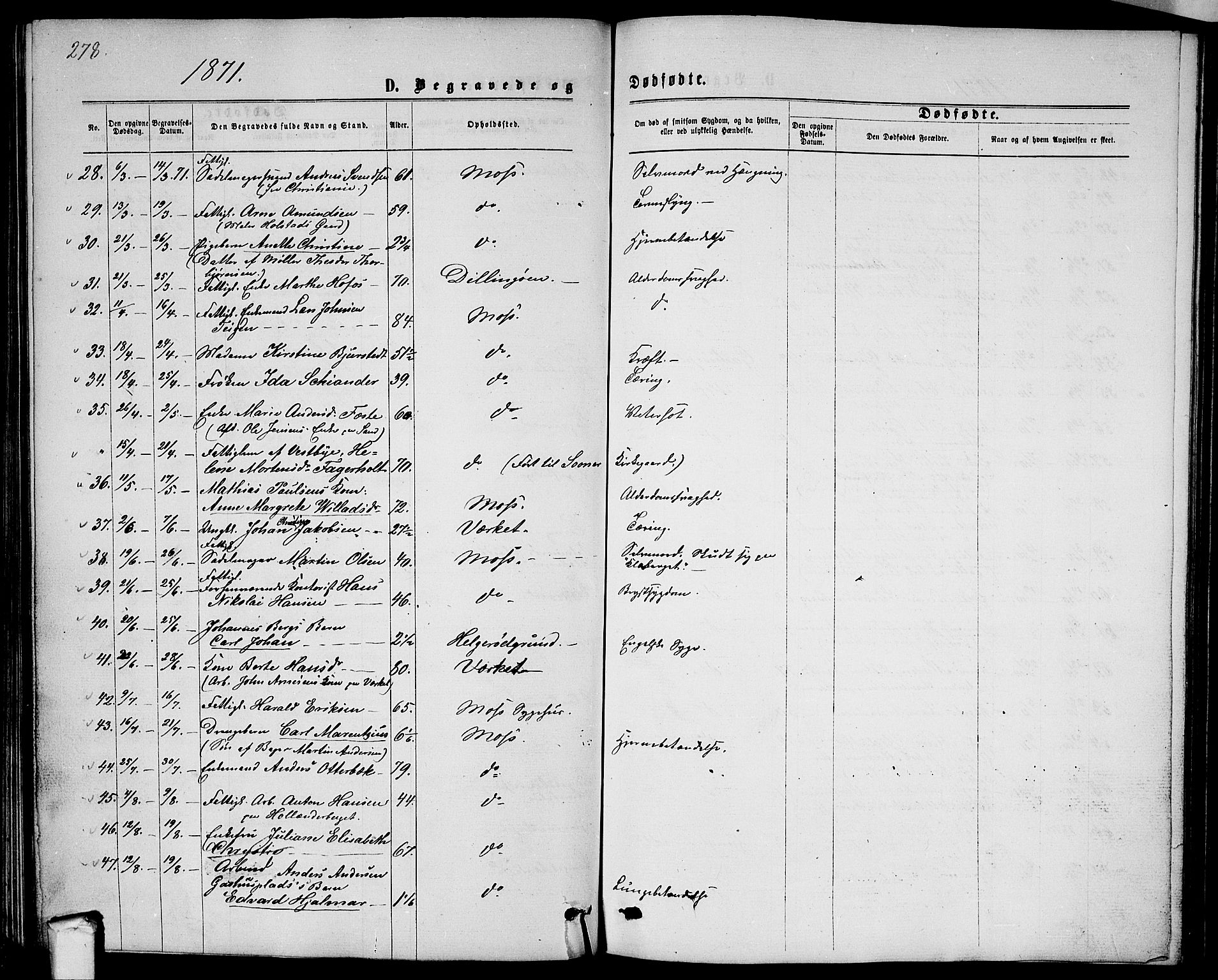 Moss prestekontor Kirkebøker, AV/SAO-A-2003/G/Ga/L0004: Parish register (copy) no.  I 4, 1869-1877, p. 278