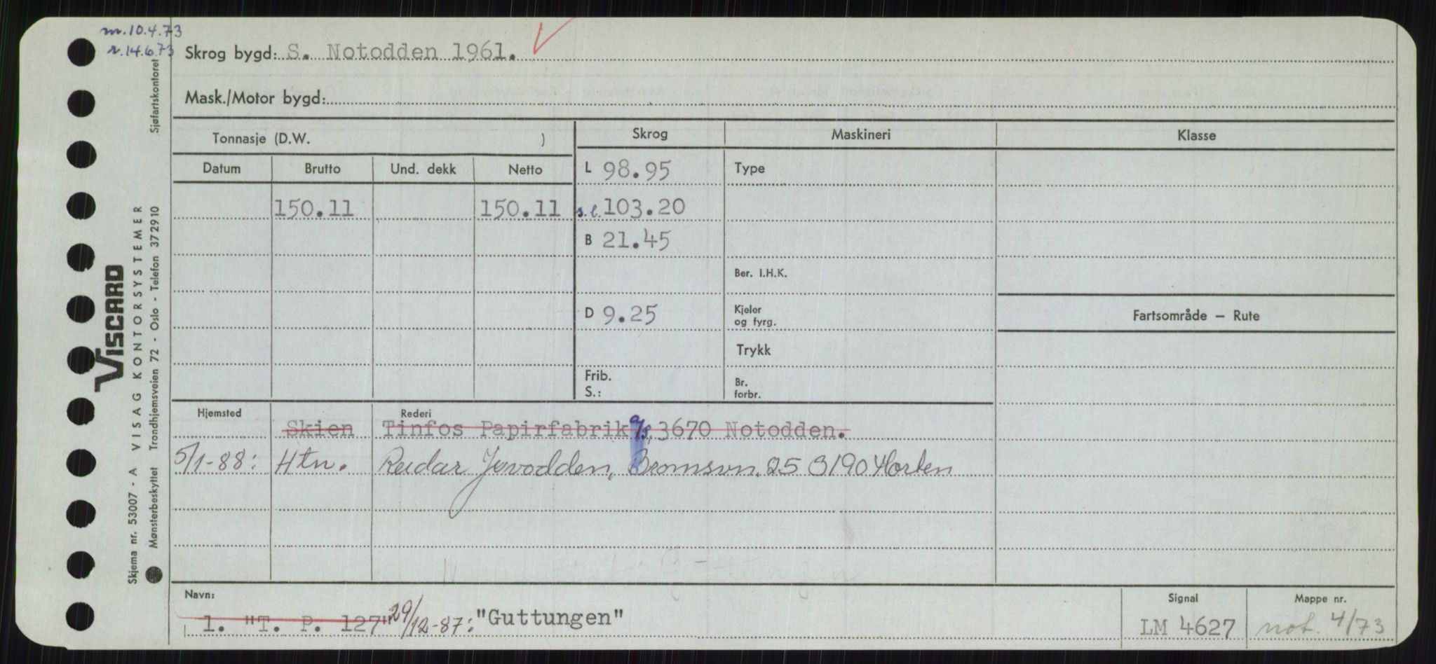 Sjøfartsdirektoratet med forløpere, Skipsmålingen, RA/S-1627/H/Hc/L0001: Lektere, A-Y, p. 217