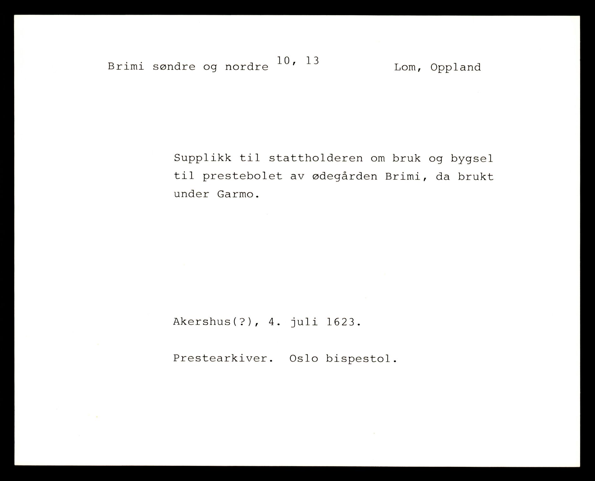 Riksarkivets diplomsamling, AV/RA-EA-5965/F35/F35e/L0009: Registreringssedler Oppland 1, 1400-1700, p. 187