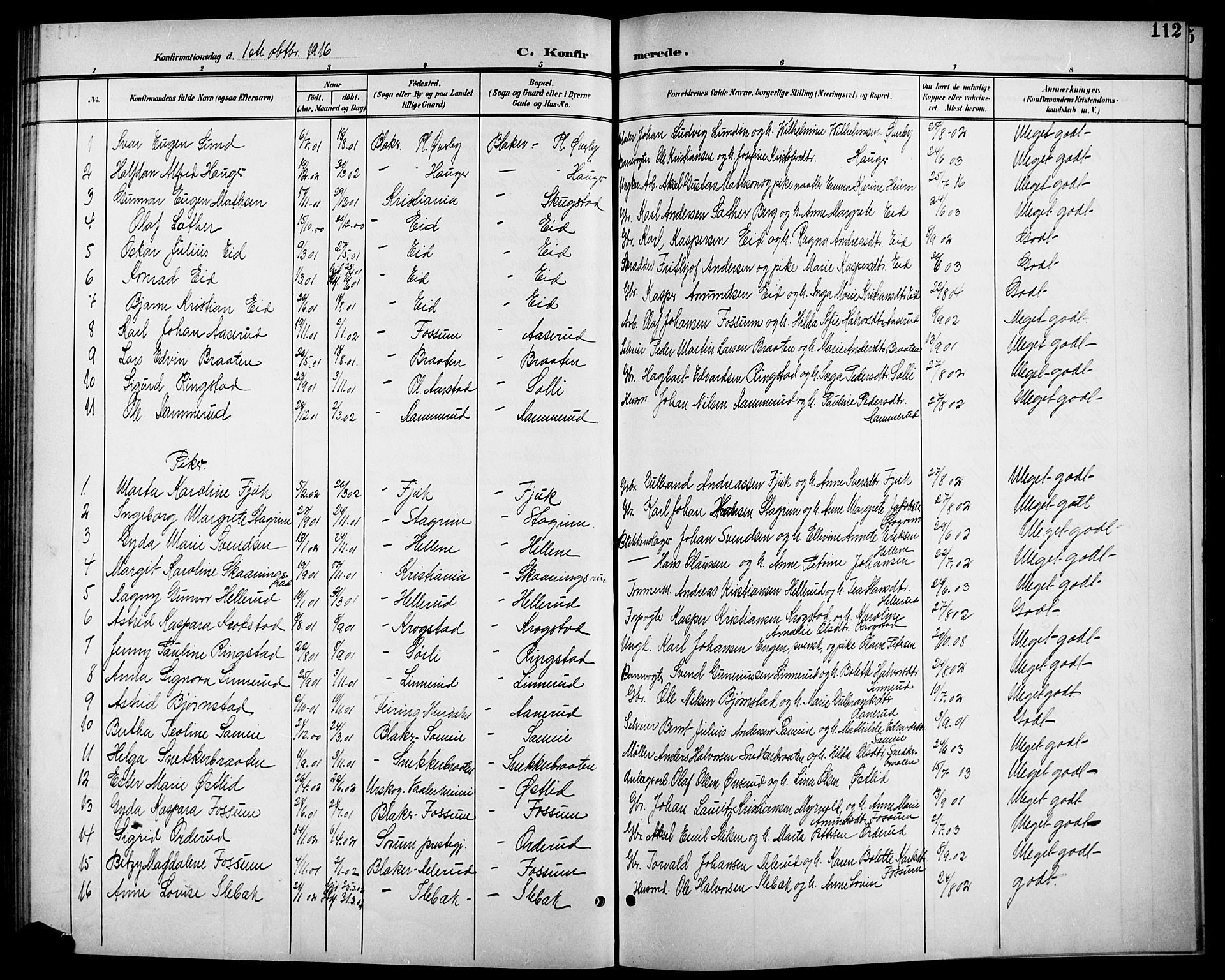 Aurskog prestekontor Kirkebøker, SAO/A-10304a/G/Gb/L0002: Parish register (copy) no. II 2, 1901-1926, p. 112