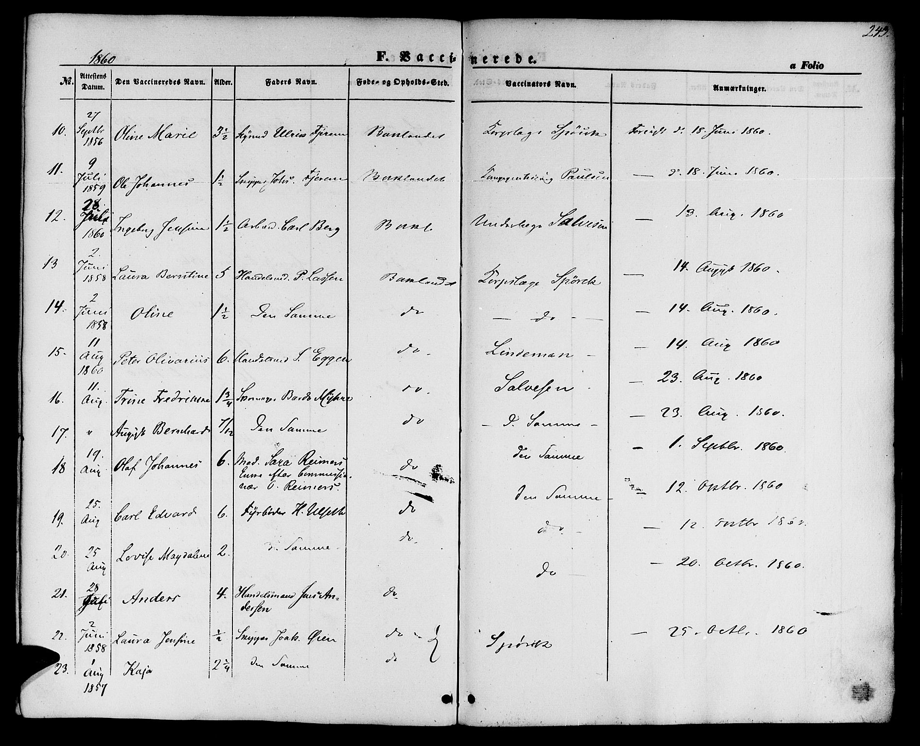 Ministerialprotokoller, klokkerbøker og fødselsregistre - Sør-Trøndelag, SAT/A-1456/604/L0184: Parish register (official) no. 604A05, 1851-1860, p. 243