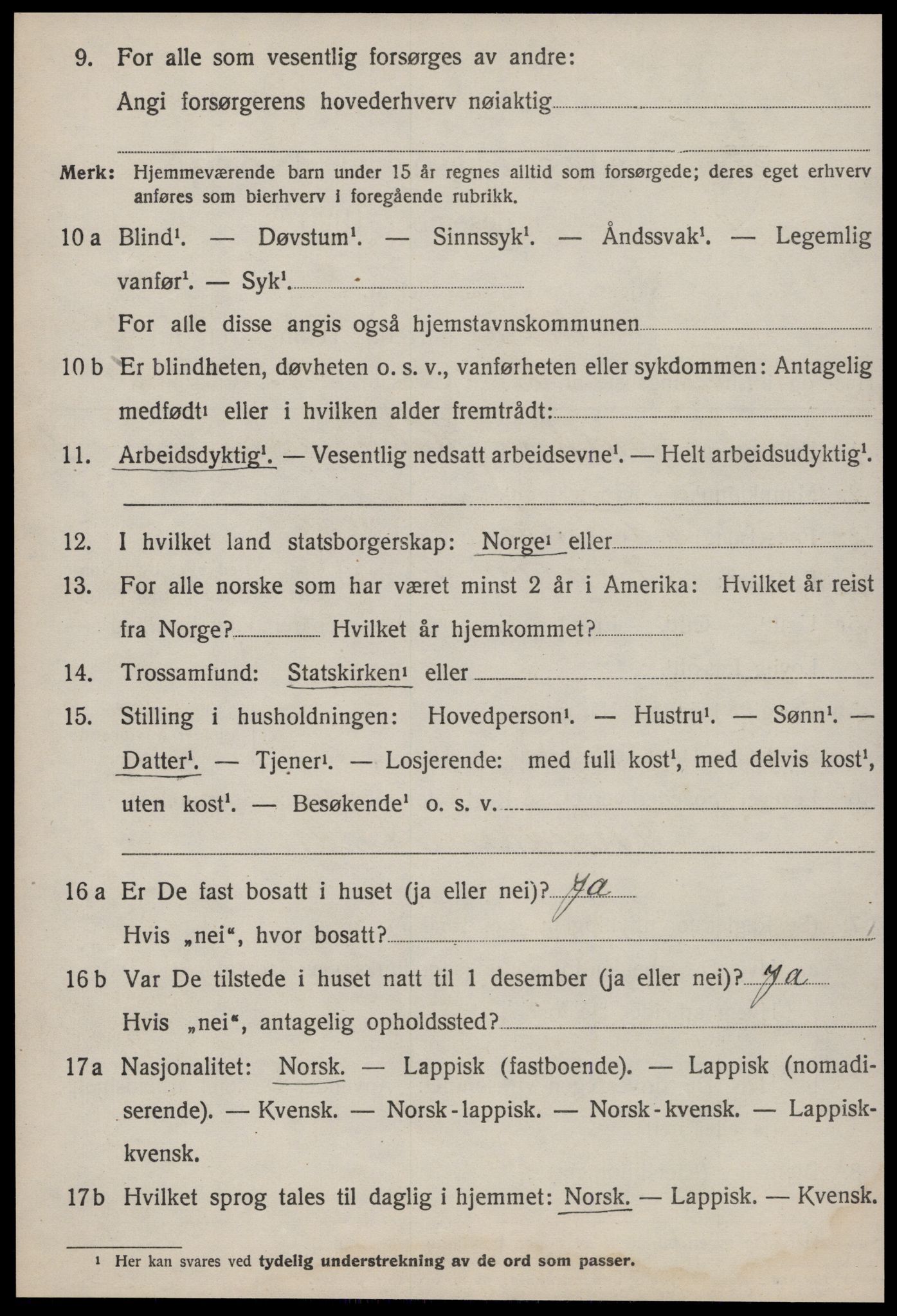 SAT, 1920 census for Røros, 1920, p. 10603