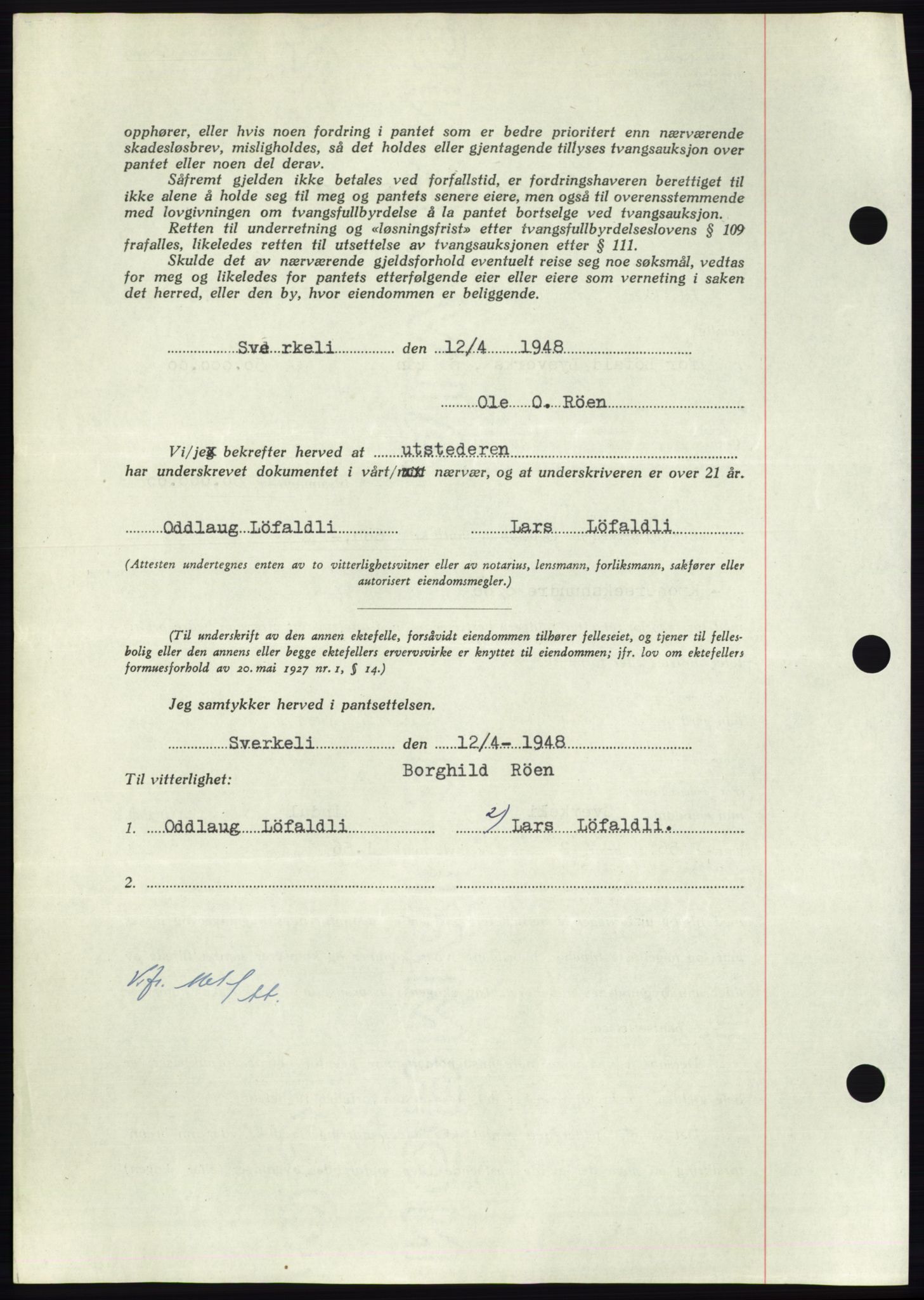 Nordmøre sorenskriveri, AV/SAT-A-4132/1/2/2Ca: Mortgage book no. B99, 1948-1948, Diary no: : 3097/1948