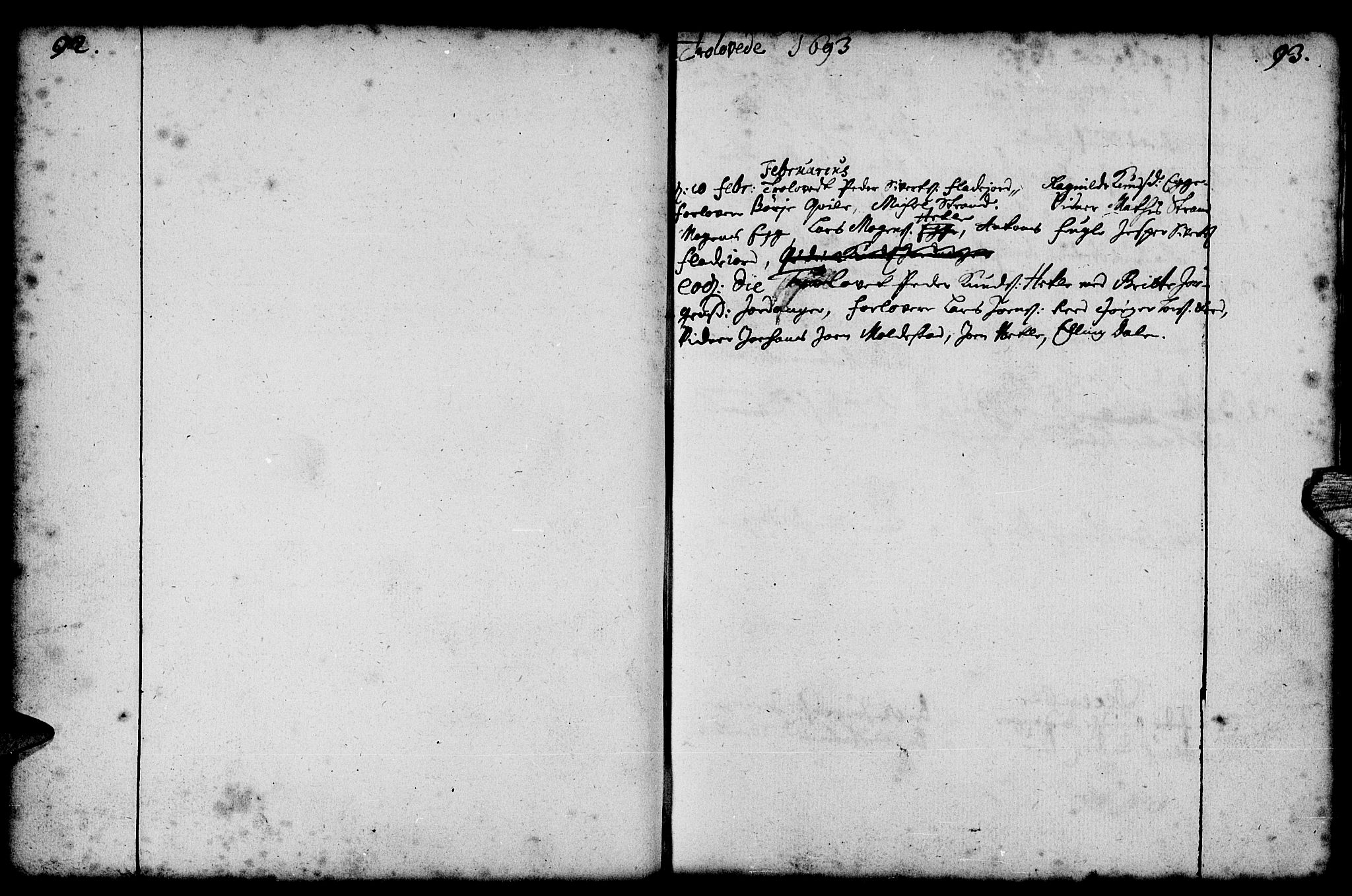 Gloppen sokneprestembete, AV/SAB-A-80101/H/Haa/Haaa/L0001: Parish register (official) no. A 1, 1686-1711, p. 92-93