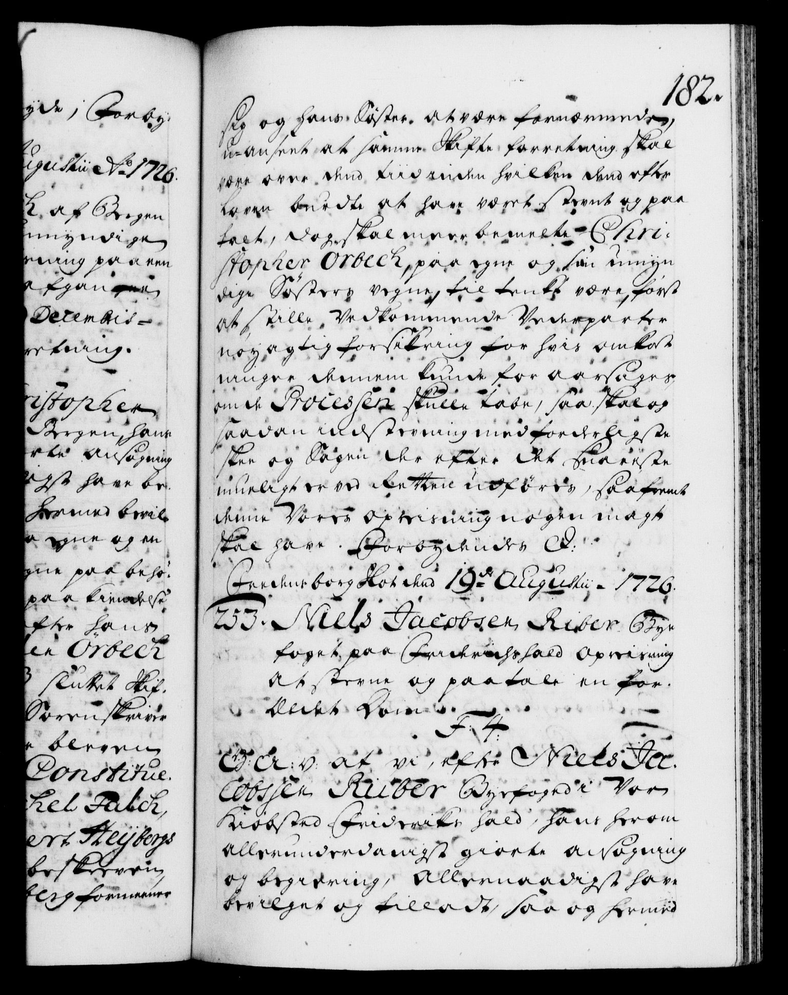 Danske Kanselli 1572-1799, AV/RA-EA-3023/F/Fc/Fca/Fcaa/L0025: Norske registre, 1726-1728, p. 182a