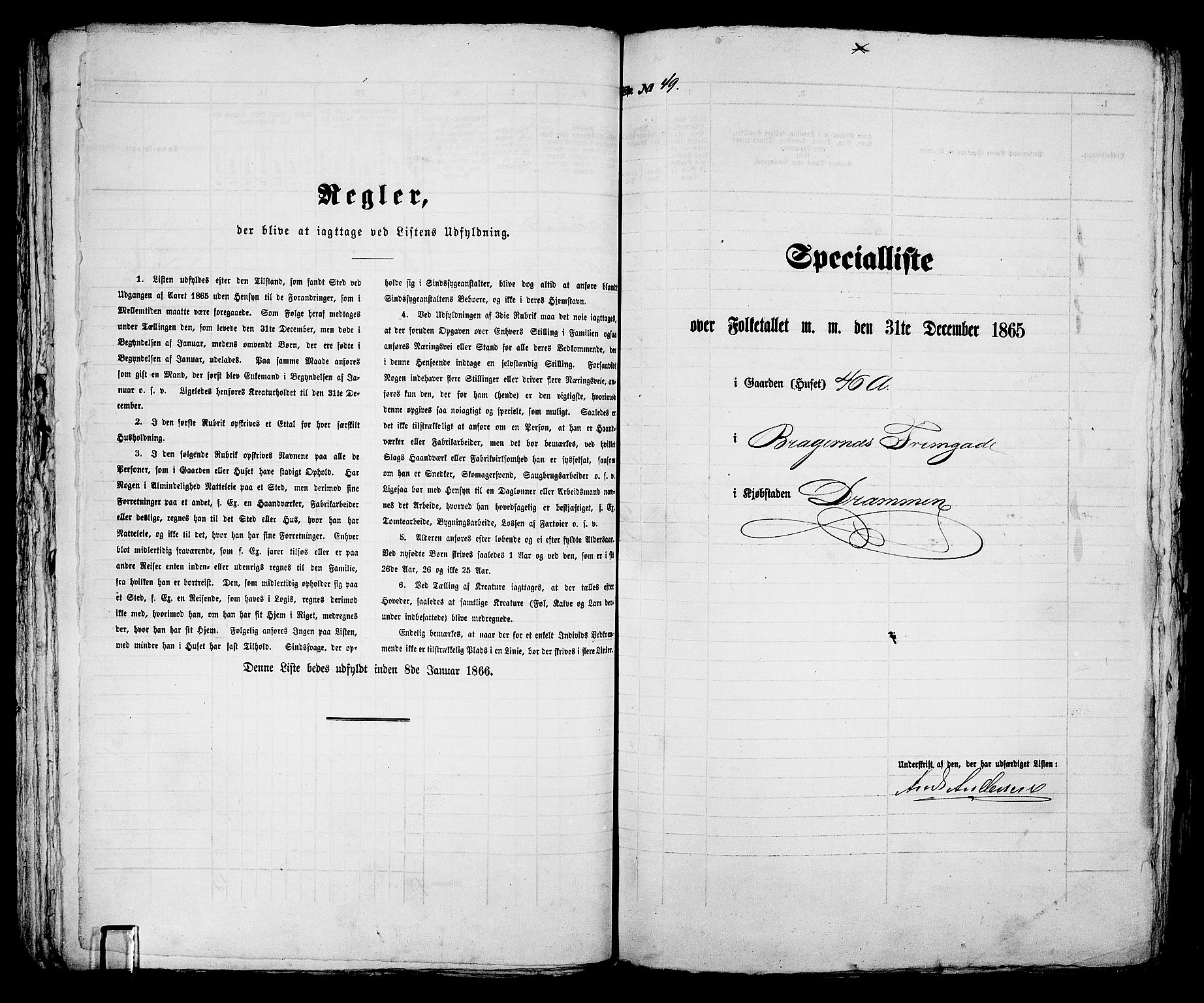 RA, 1865 census for Bragernes in Drammen, 1865, p. 117