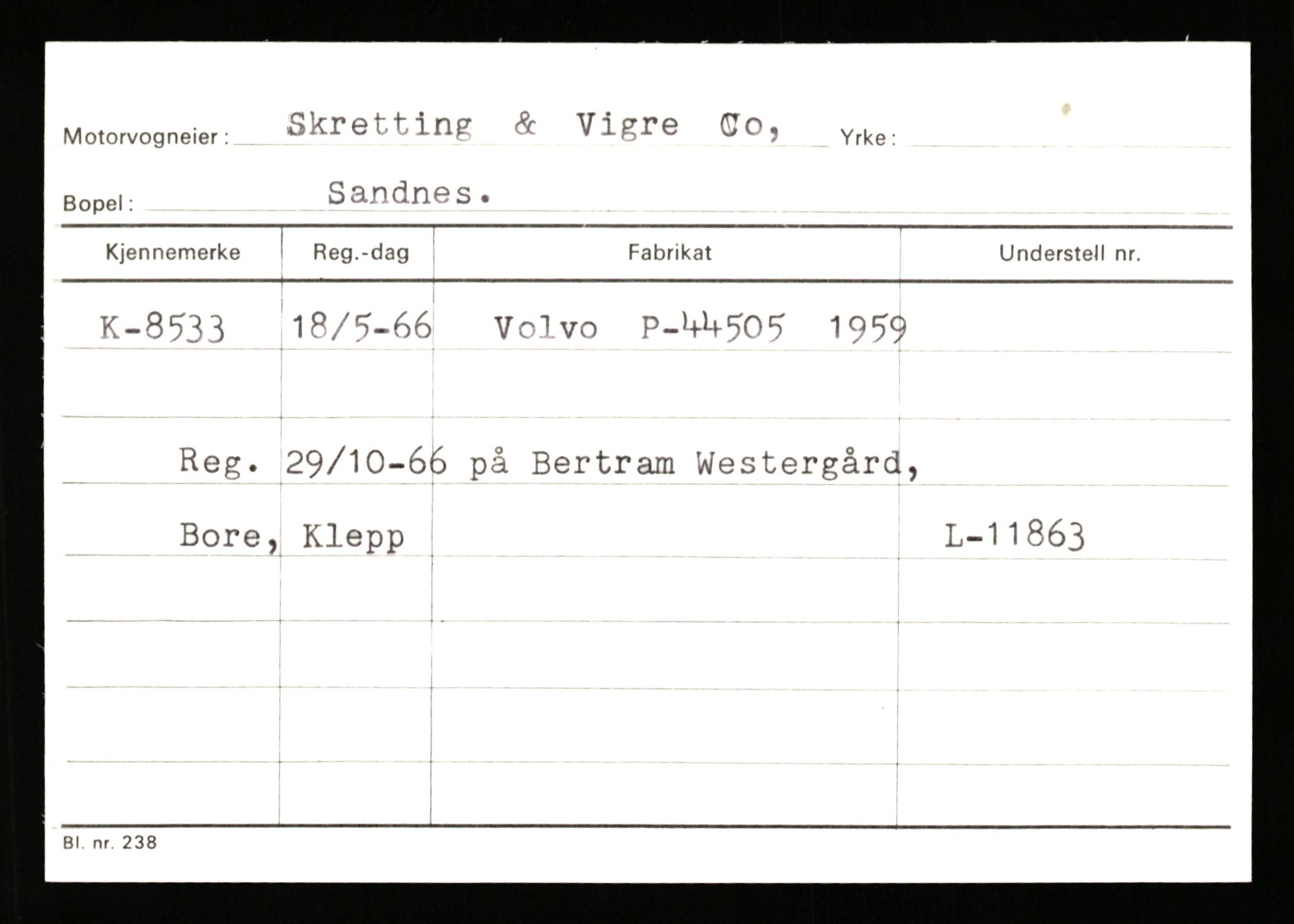 Stavanger trafikkstasjon, SAST/A-101942/0/G/L0002: Registreringsnummer: 5791 - 10405, 1930-1971, p. 1659