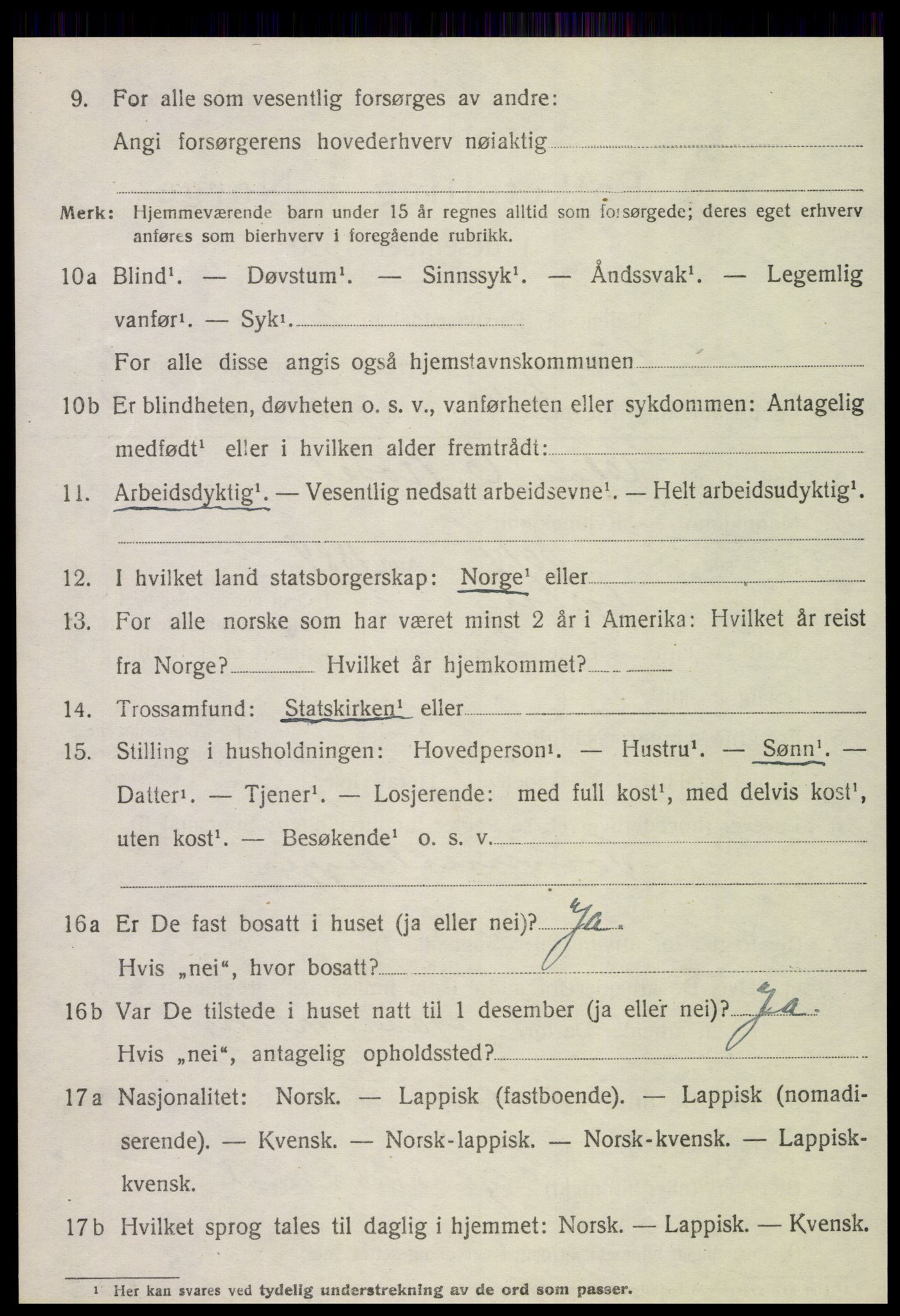 SAT, 1920 census for Grong, 1920, p. 3722