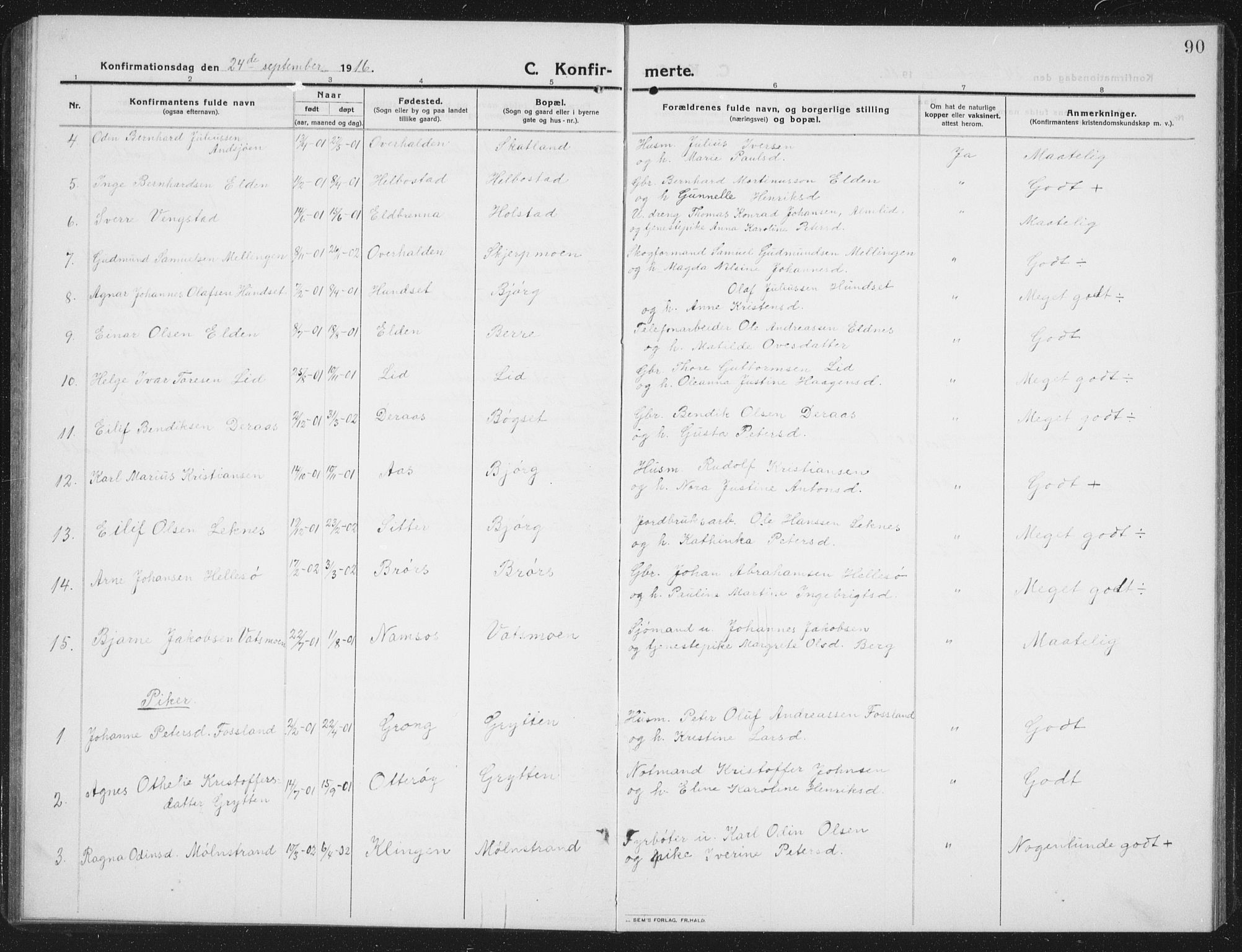 Ministerialprotokoller, klokkerbøker og fødselsregistre - Nord-Trøndelag, SAT/A-1458/742/L0413: Parish register (copy) no. 742C04, 1911-1938, p. 90