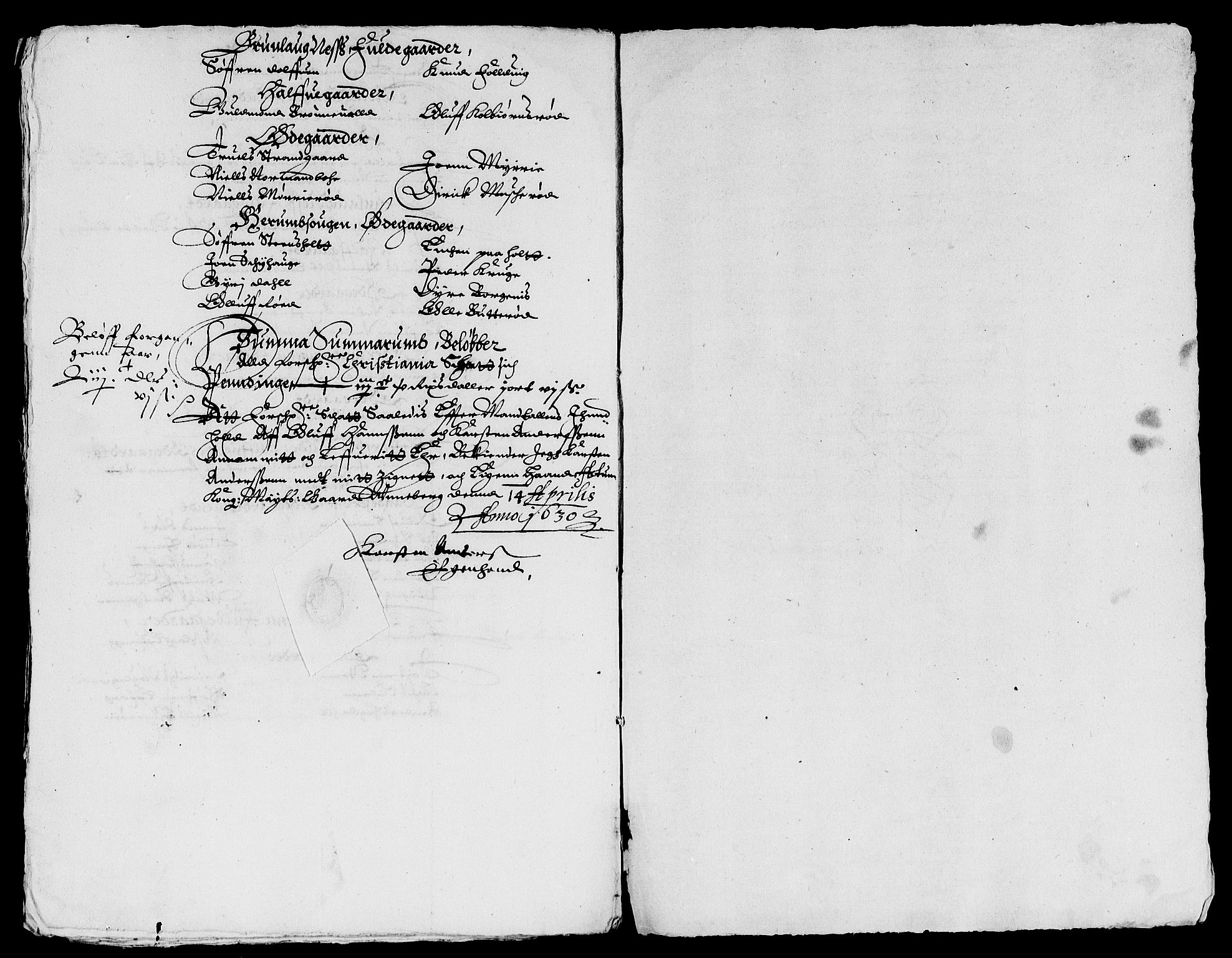 Rentekammeret inntil 1814, Reviderte regnskaper, Lensregnskaper, AV/RA-EA-5023/R/Rb/Rba/L0098: Akershus len, 1629-1630