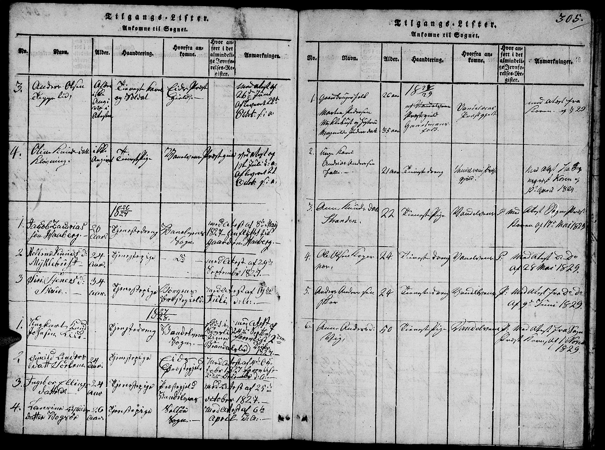 Ministerialprotokoller, klokkerbøker og fødselsregistre - Møre og Romsdal, SAT/A-1454/503/L0046: Parish register (copy) no. 503C01, 1816-1842, p. 305
