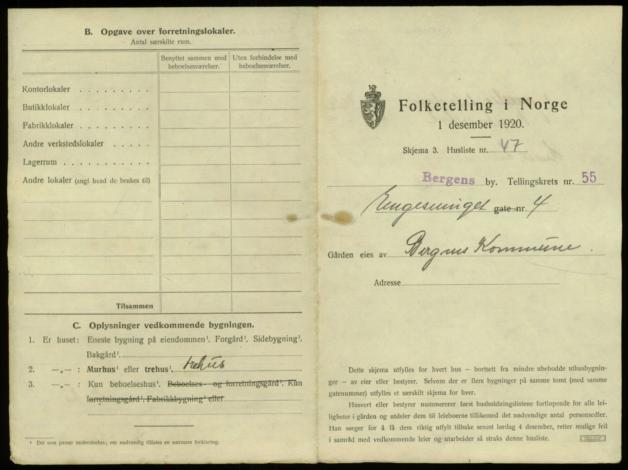 SAB, 1920 census for Bergen, 1920, p. 5175