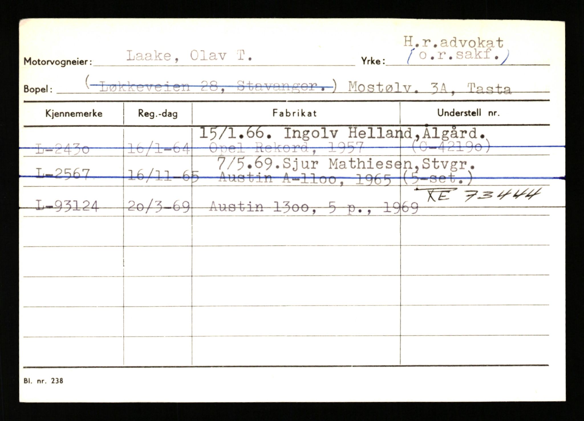 Stavanger trafikkstasjon, SAST/A-101942/0/H/L0024: Lyberg - Melgård, 1930-1971, p. 1151