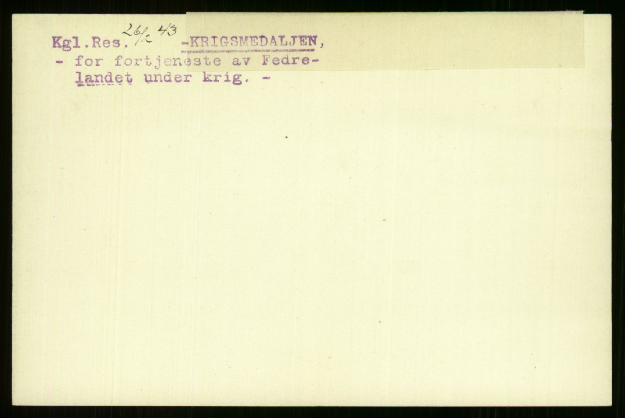 Direktoratet for sjømenn, AV/RA-S-3545/G/Gi/L0007: Alfabetisk ordnet kartotek over krigsdekorasjoner tildelt nordmenn under krigen, Krafft - Nørgaard, 1940-1945, p. 332