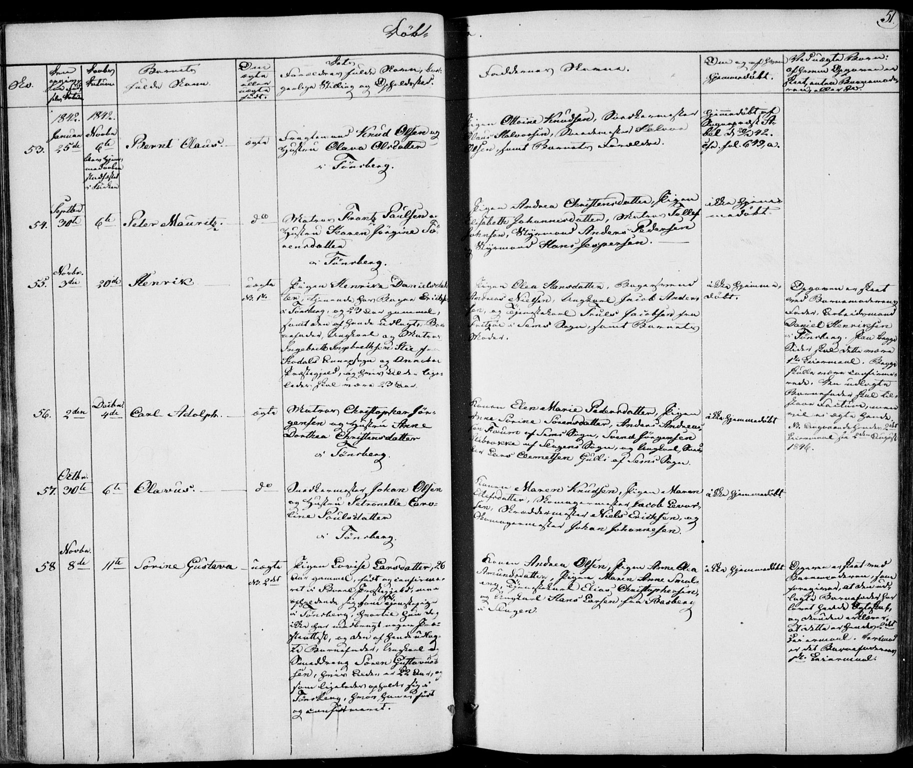 Tønsberg kirkebøker, AV/SAKO-A-330/F/Fa/L0006: Parish register (official) no. I 6, 1836-1844, p. 51