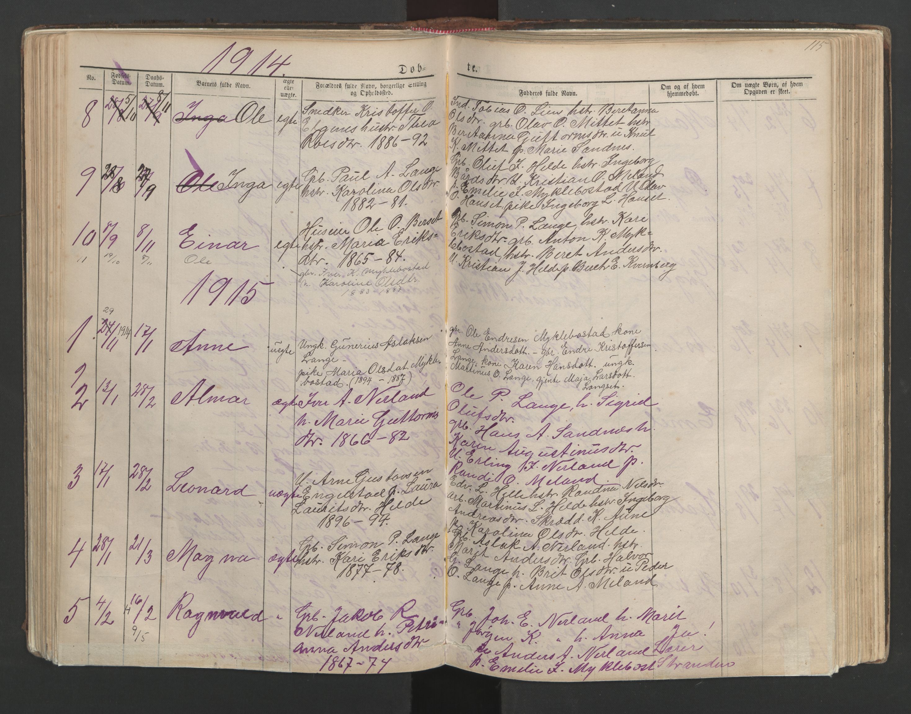 Ministerialprotokoller, klokkerbøker og fødselsregistre - Møre og Romsdal, AV/SAT-A-1454/554/L0645: Parish register (copy) no. 554C02, 1867-1946, p. 115