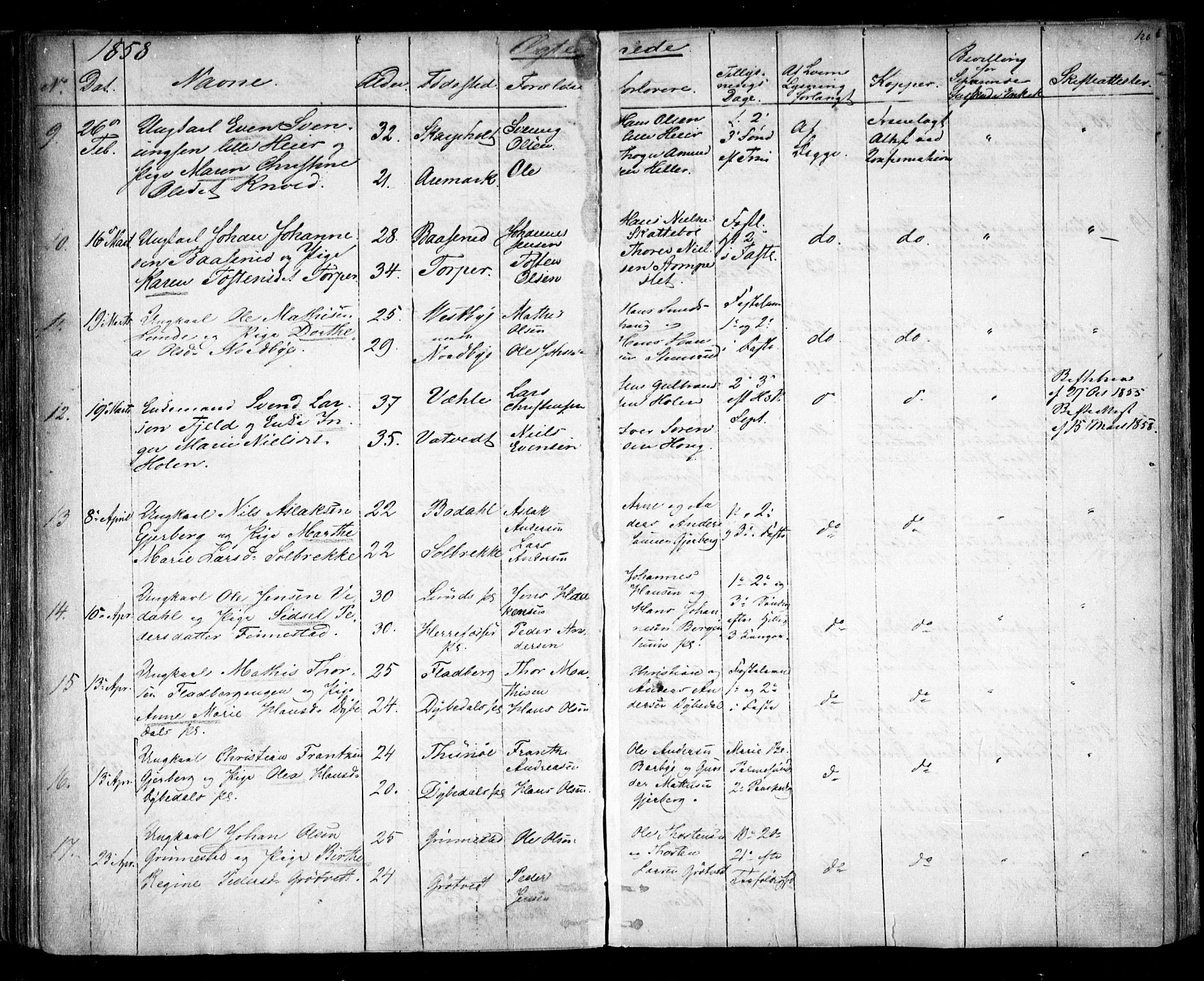 Rakkestad prestekontor Kirkebøker, AV/SAO-A-2008/F/Fa/L0010: Parish register (official) no. I 10, 1857-1861, p. 126