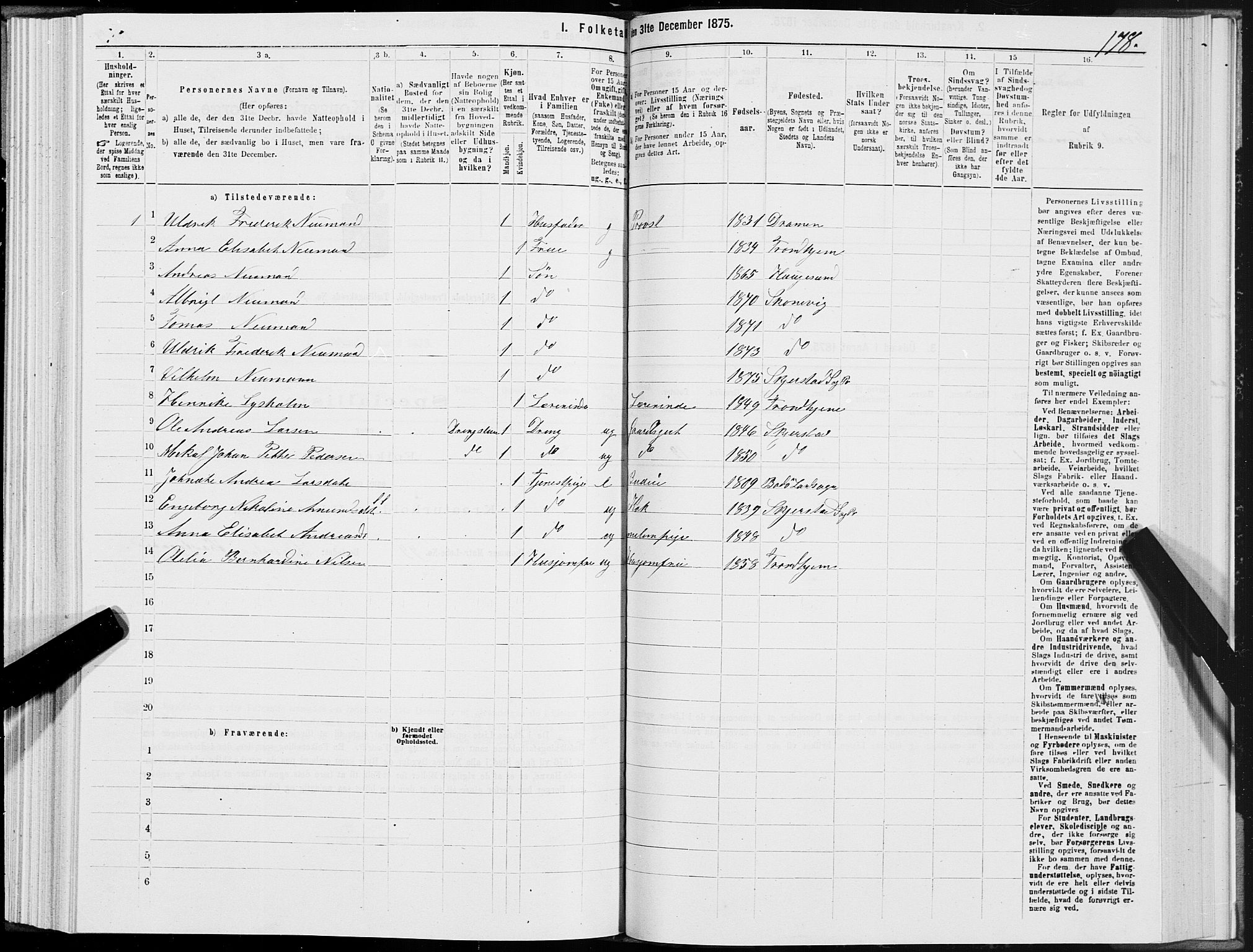 SAT, 1875 census for 1842P Skjerstad, 1875, p. 1178