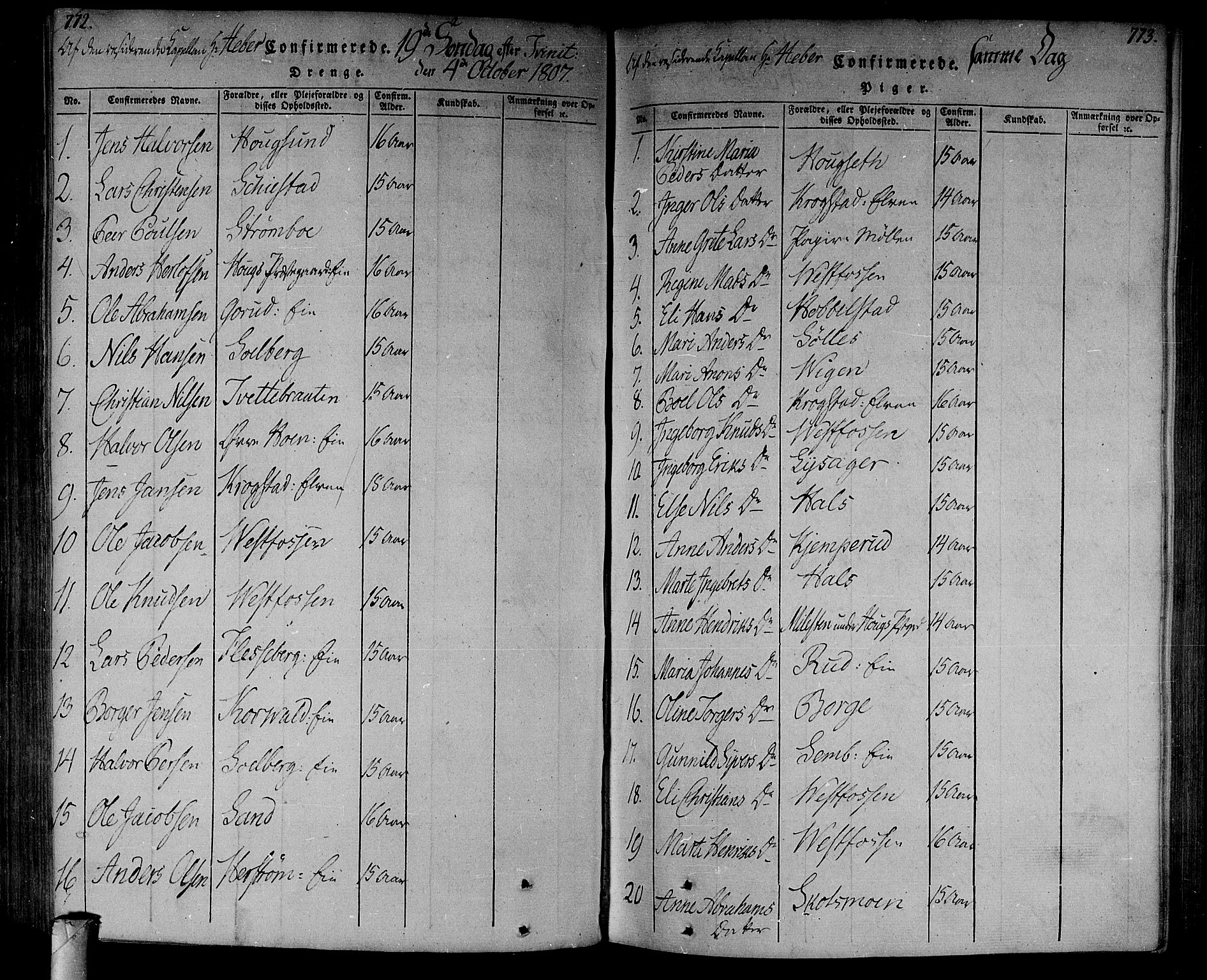 Eiker kirkebøker, AV/SAKO-A-4/F/Fa/L0010: Parish register (official) no. I 10, 1806-1815, p. 772-773