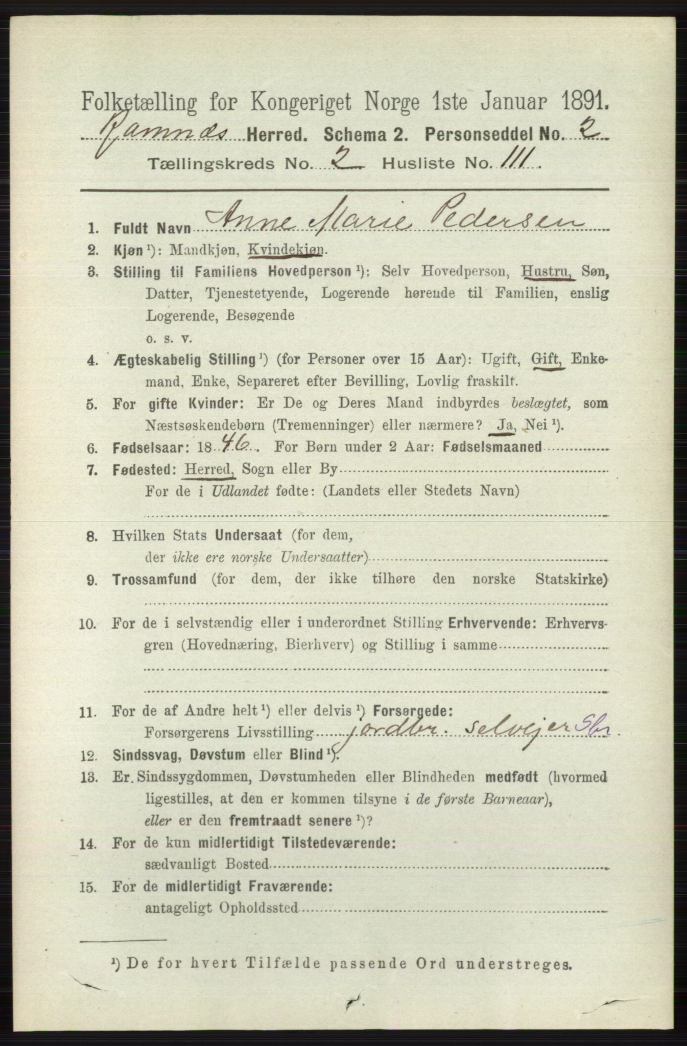 RA, 1891 census for 0718 Ramnes, 1891, p. 1192