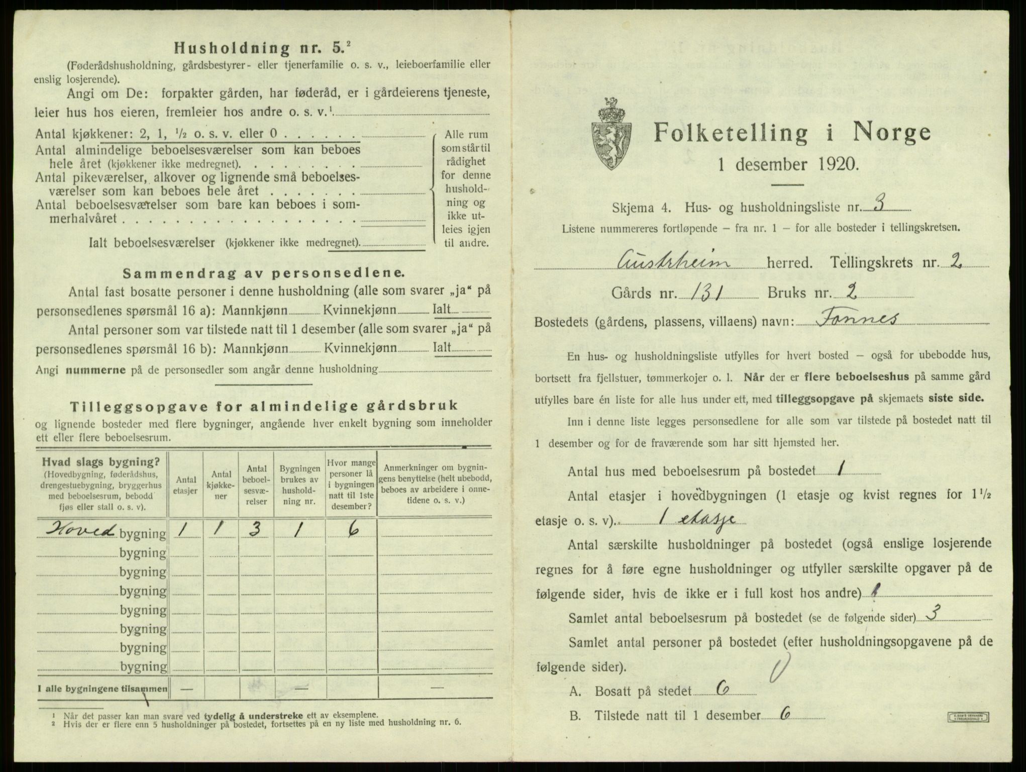 SAB, 1920 census for Austrheim, 1920, p. 114