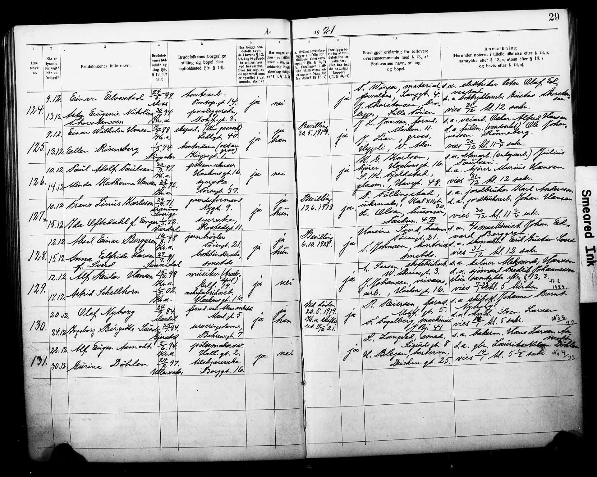 Grønland prestekontor Kirkebøker, AV/SAO-A-10848/H/Ha/L0002: Banns register no. 2, 1919-1929, p. 29