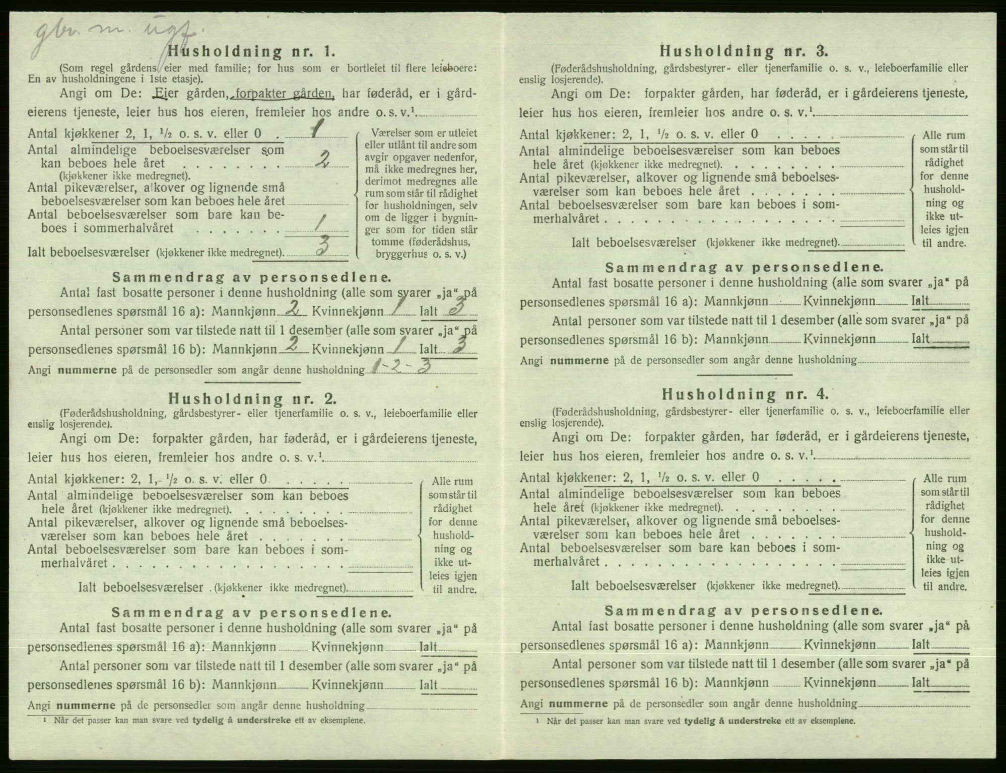 SAB, 1920 census for Evanger, 1920, p. 182