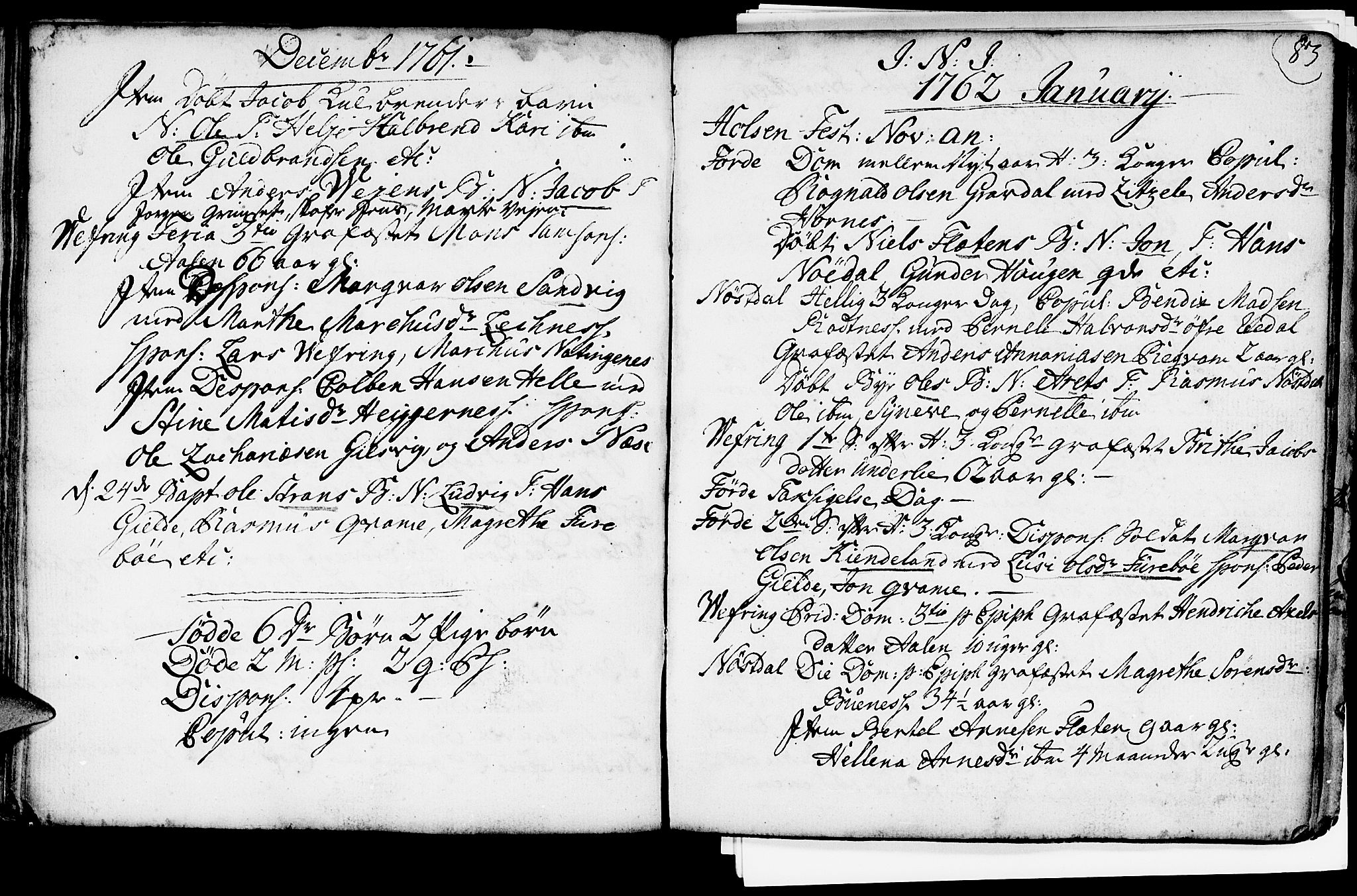 Førde sokneprestembete, SAB/A-79901/H/Haa/Haaa/L0003: Parish register (official) no. A 3, 1749-1764, p. 83