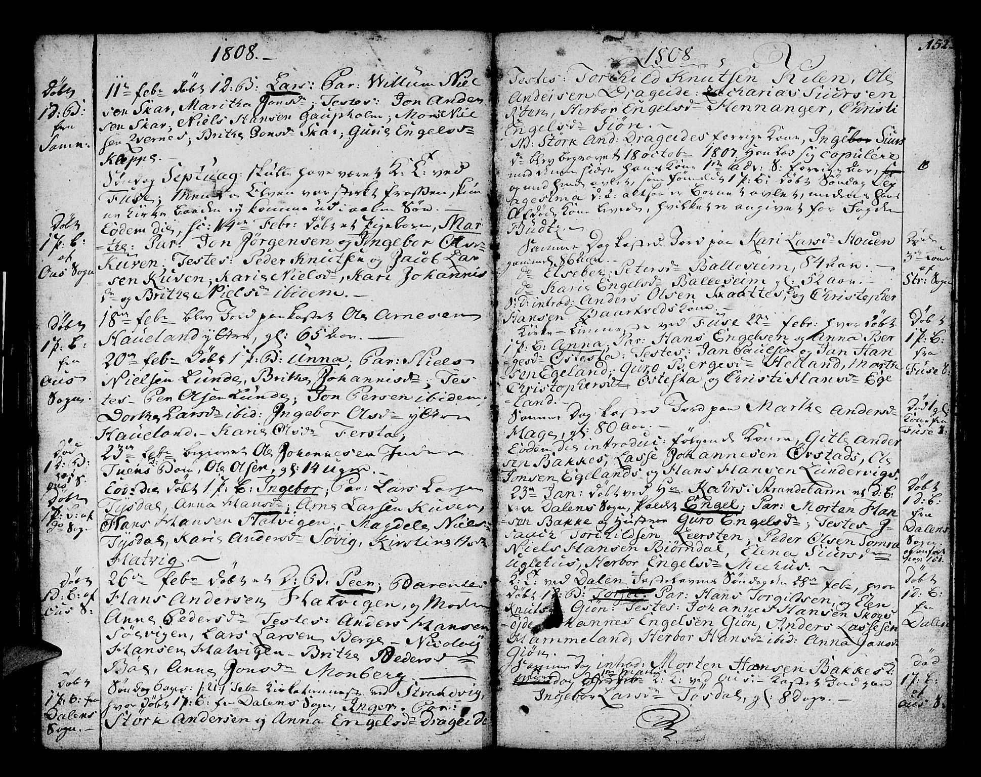 Os sokneprestembete, AV/SAB-A-99929: Parish register (official) no. A 11, 1789-1815, p. 152