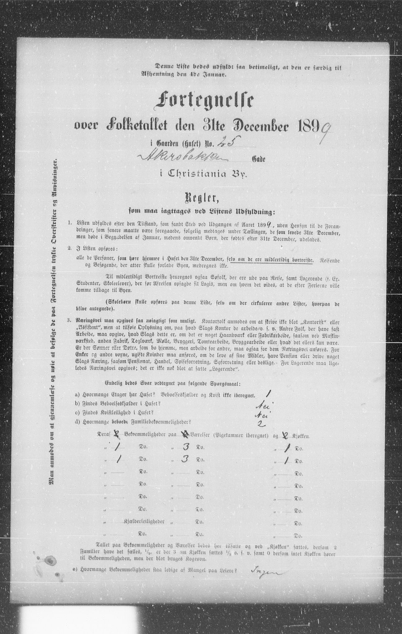 OBA, Municipal Census 1899 for Kristiania, 1899, p. 44