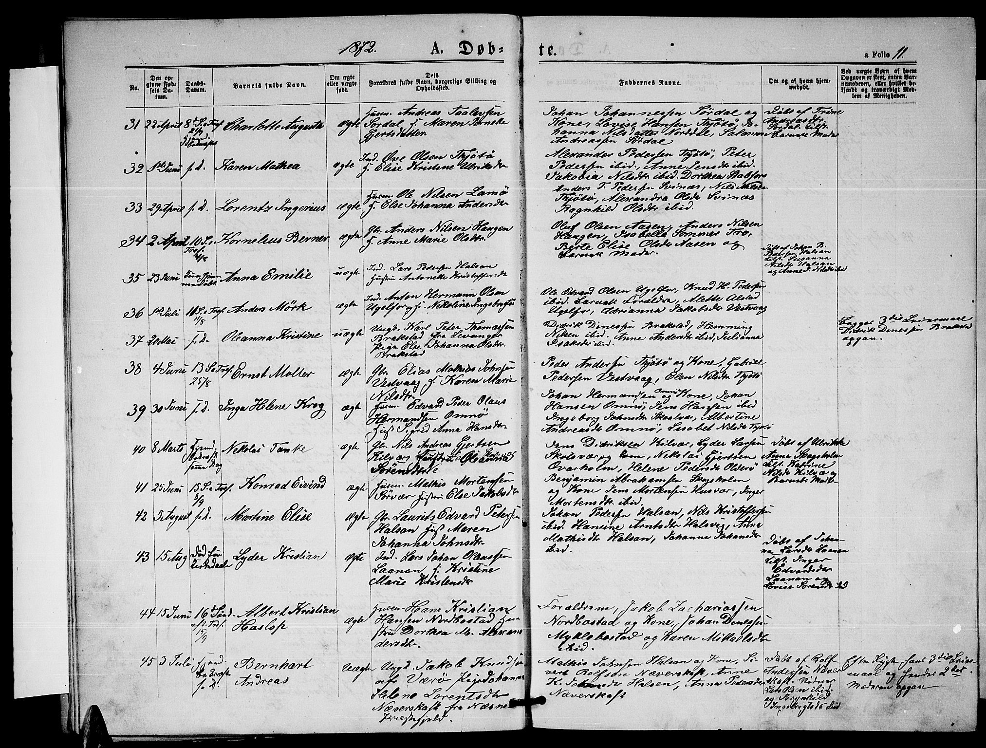 Ministerialprotokoller, klokkerbøker og fødselsregistre - Nordland, SAT/A-1459/817/L0267: Parish register (copy) no. 817C02, 1870-1883, p. 11