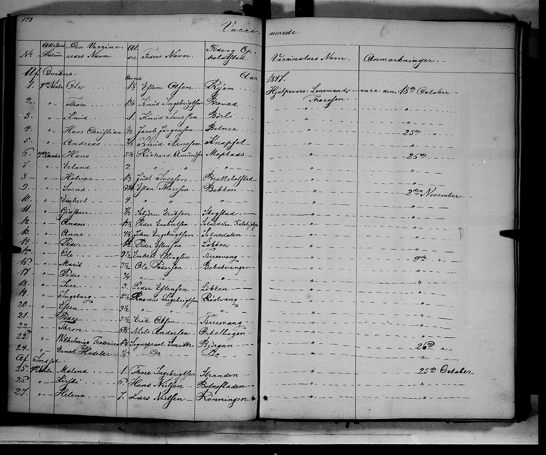 Kvikne prestekontor, SAH/PREST-064/H/Ha/Haa/L0005: Parish register (official) no. 5, 1841-1862, p. 172
