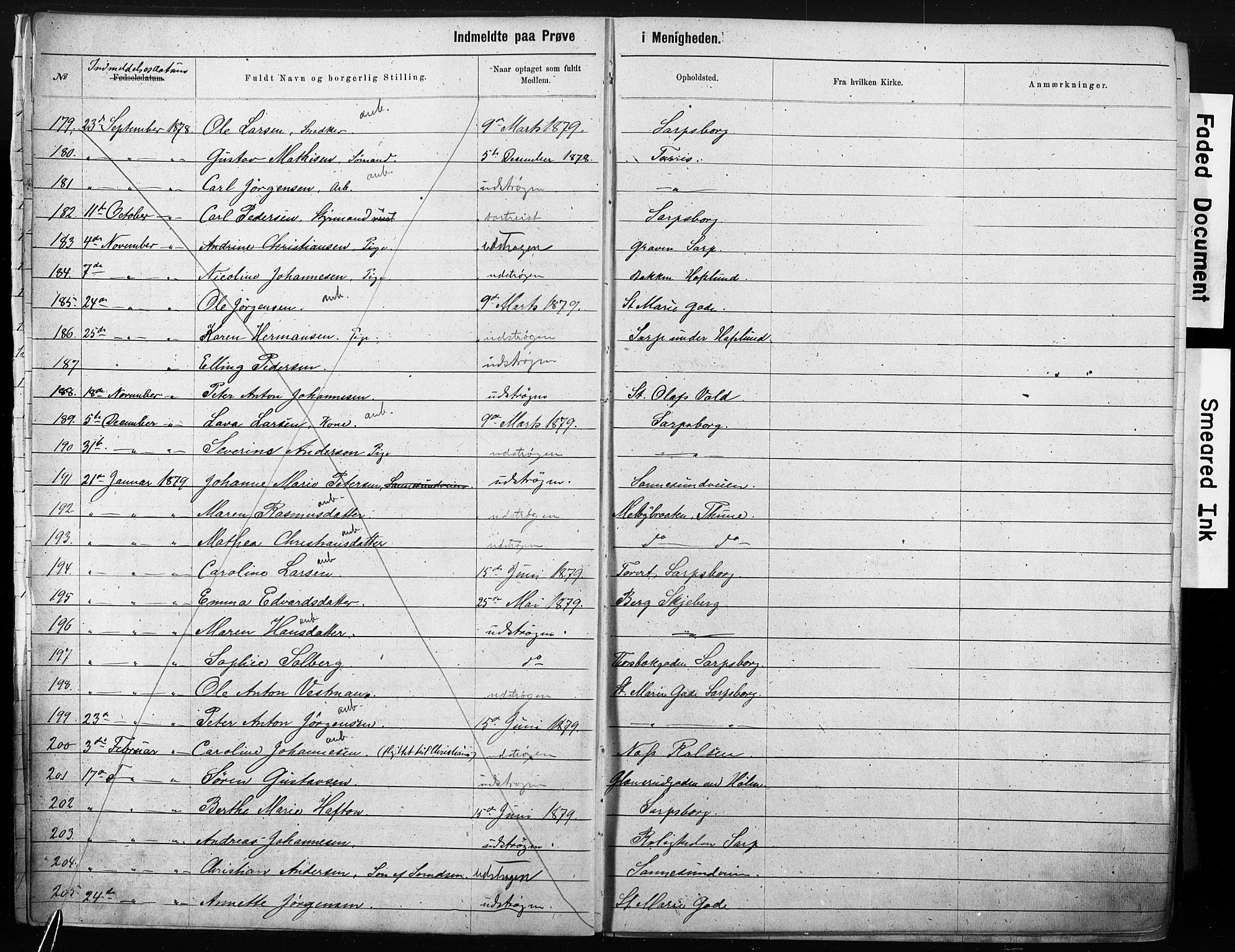 Sarpsborg metodistkirke, AV/SAO-PAO-0233/A/L0003: Dissenter register no. 3, 1856-1893