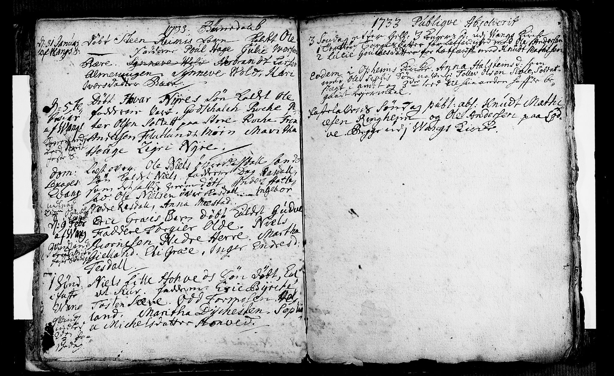 Voss sokneprestembete, AV/SAB-A-79001/H/Haa: Parish register (official) no. A 4, 1732-1736, p. 22