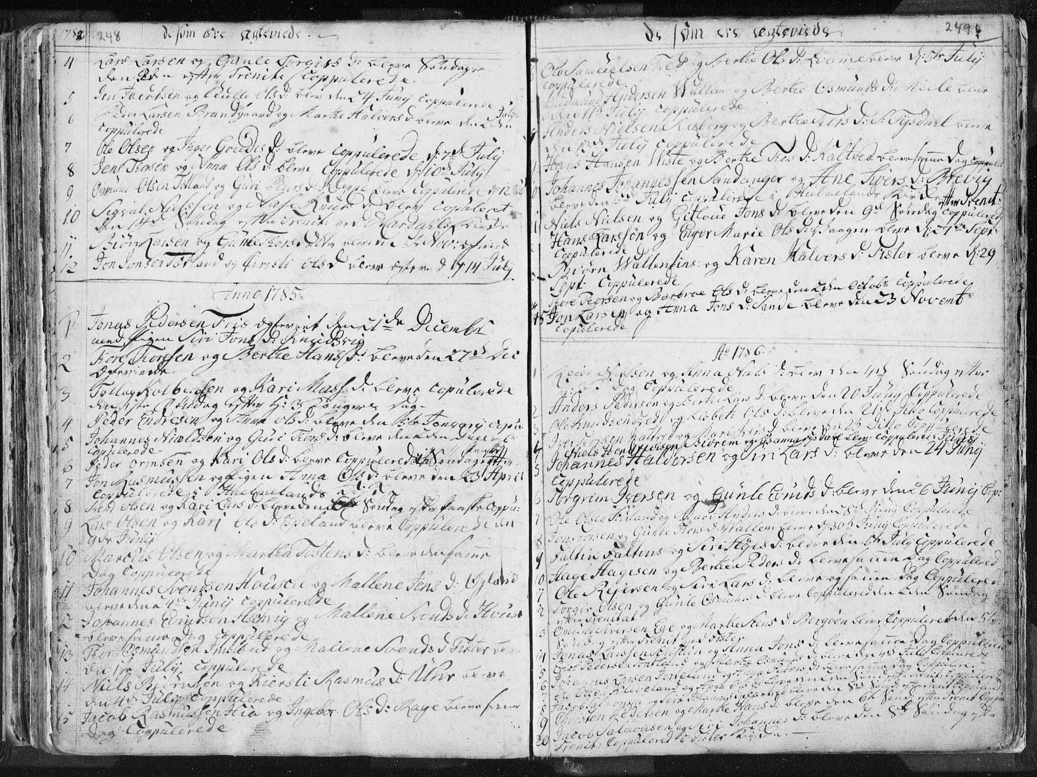 Hjelmeland sokneprestkontor, SAST/A-101843/01/IV/L0001: Parish register (official) no. A 1, 1760-1799, p. 248-249
