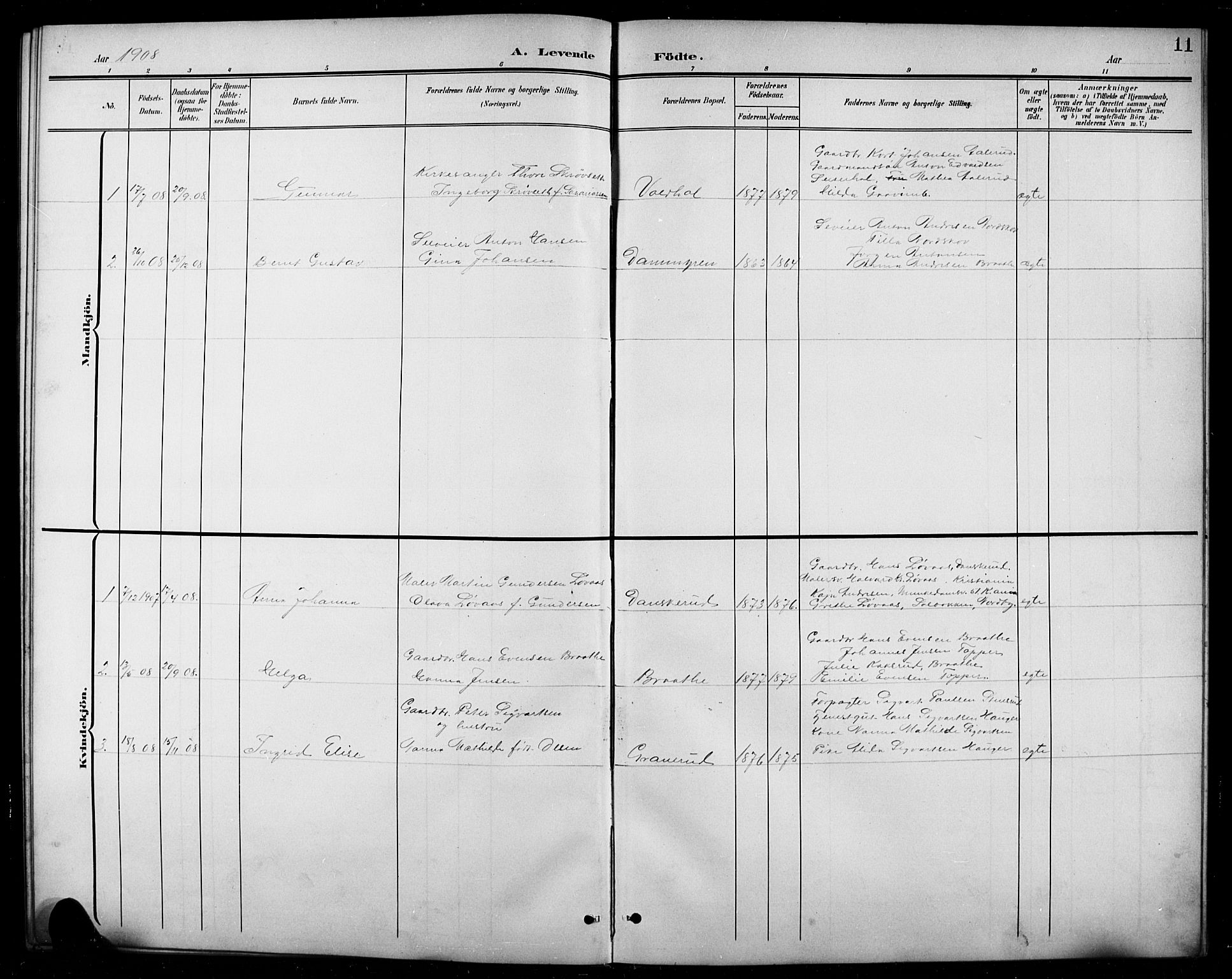 Ås prestekontor Kirkebøker, SAO/A-10894/G/Gc/L0001: Parish register (copy) no. III 1, 1901-1924, p. 11