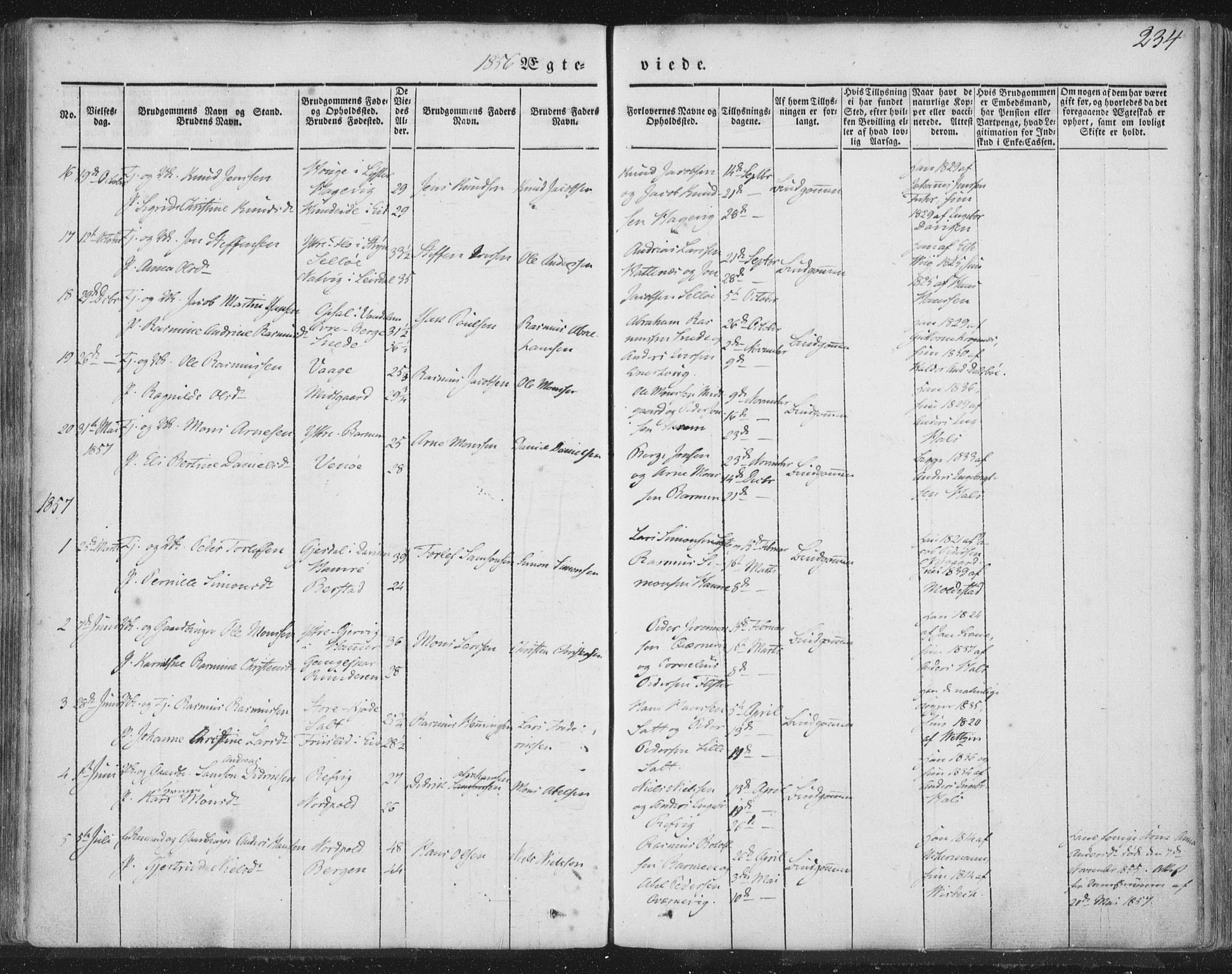 Selje sokneprestembete, AV/SAB-A-99938/H/Ha/Haa/Haaa: Parish register (official) no. A 10, 1844-1858, p. 234