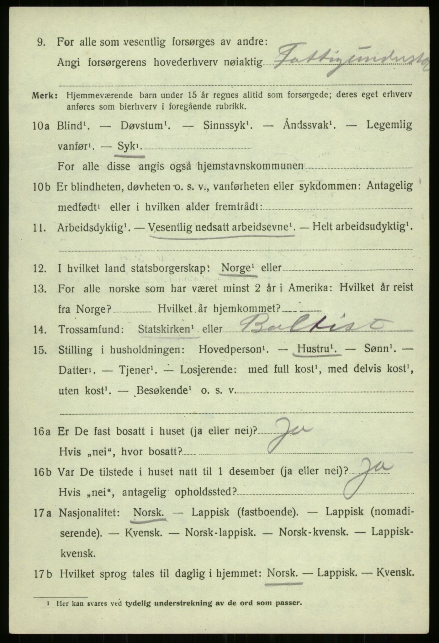 SATØ, 1920 census for Trondenes, 1920, p. 13655