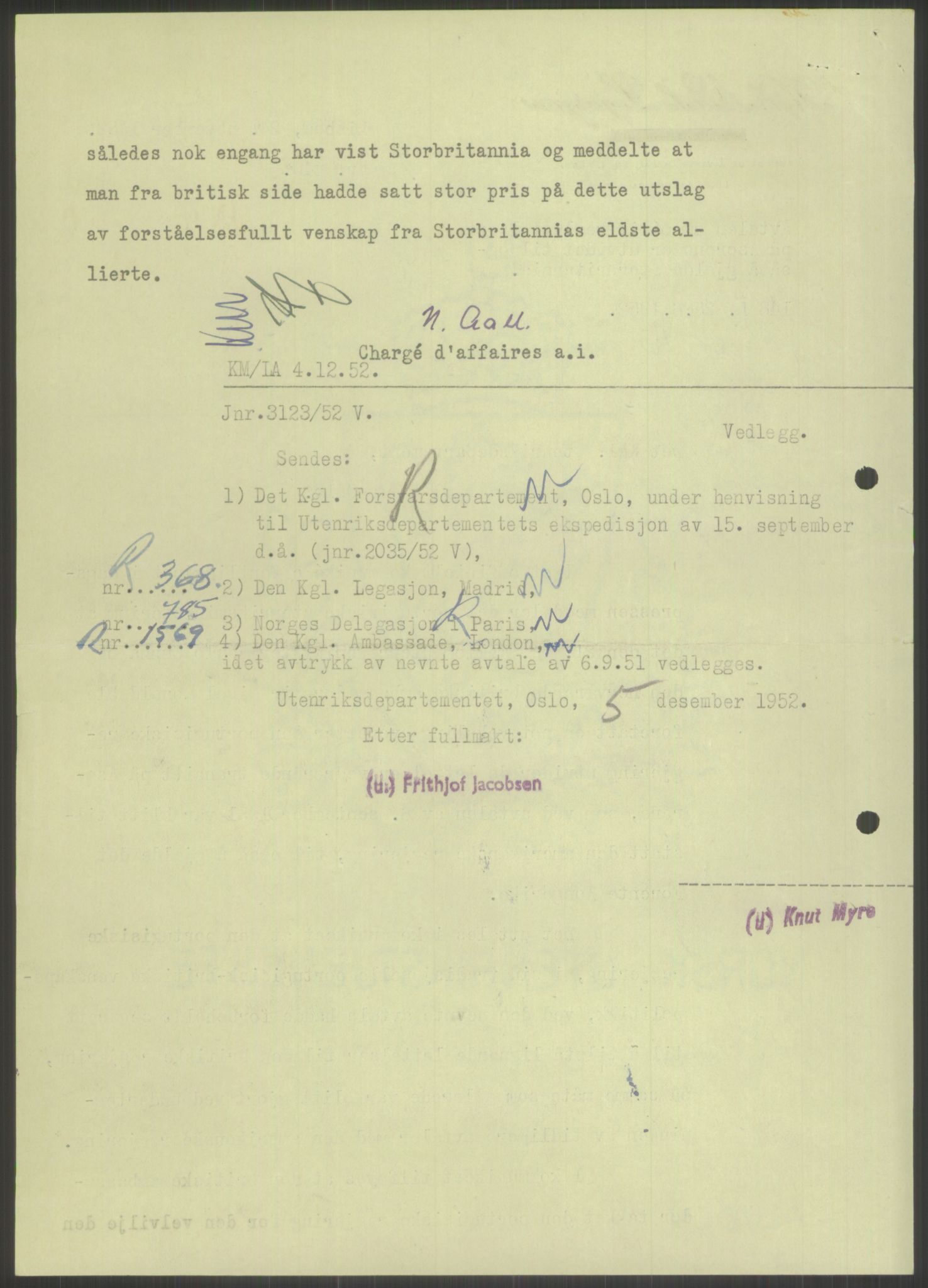 Utenriksdepartementet, RA/S-2259, 1951-1959, p. 500